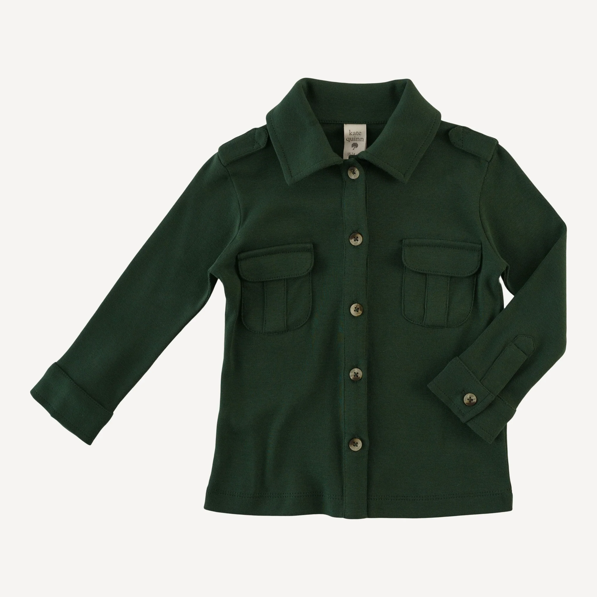 long sleeve military top | mountain view | organic cotton flat rib - Image 3