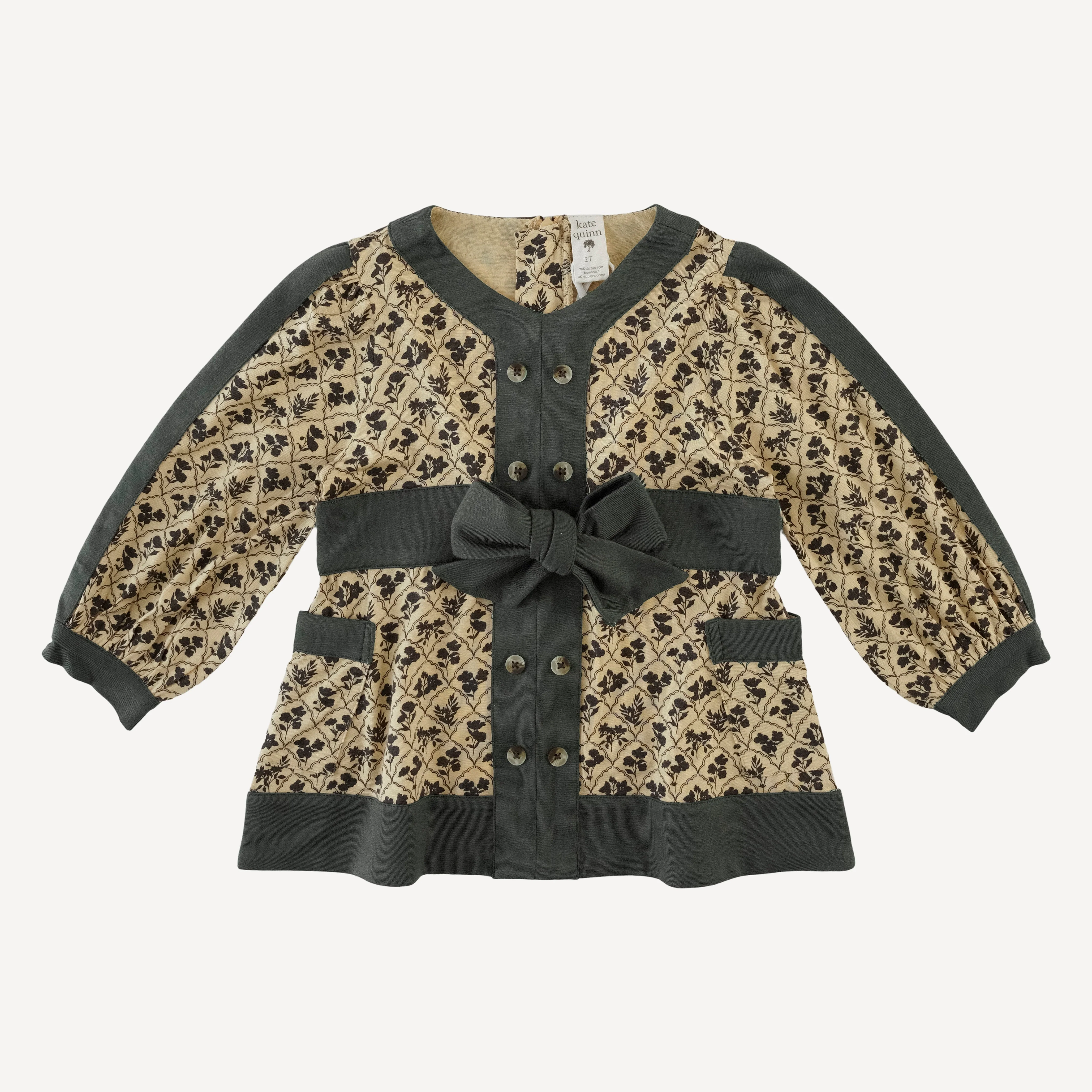 long sleeve peasant top | trellis floral | bamboo