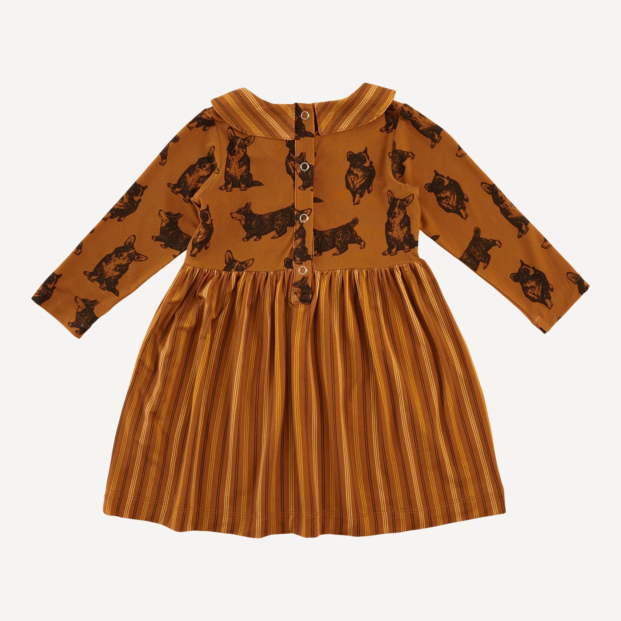 long sleeve peter pan dress | corgis | light weight bamboo - Image 3
