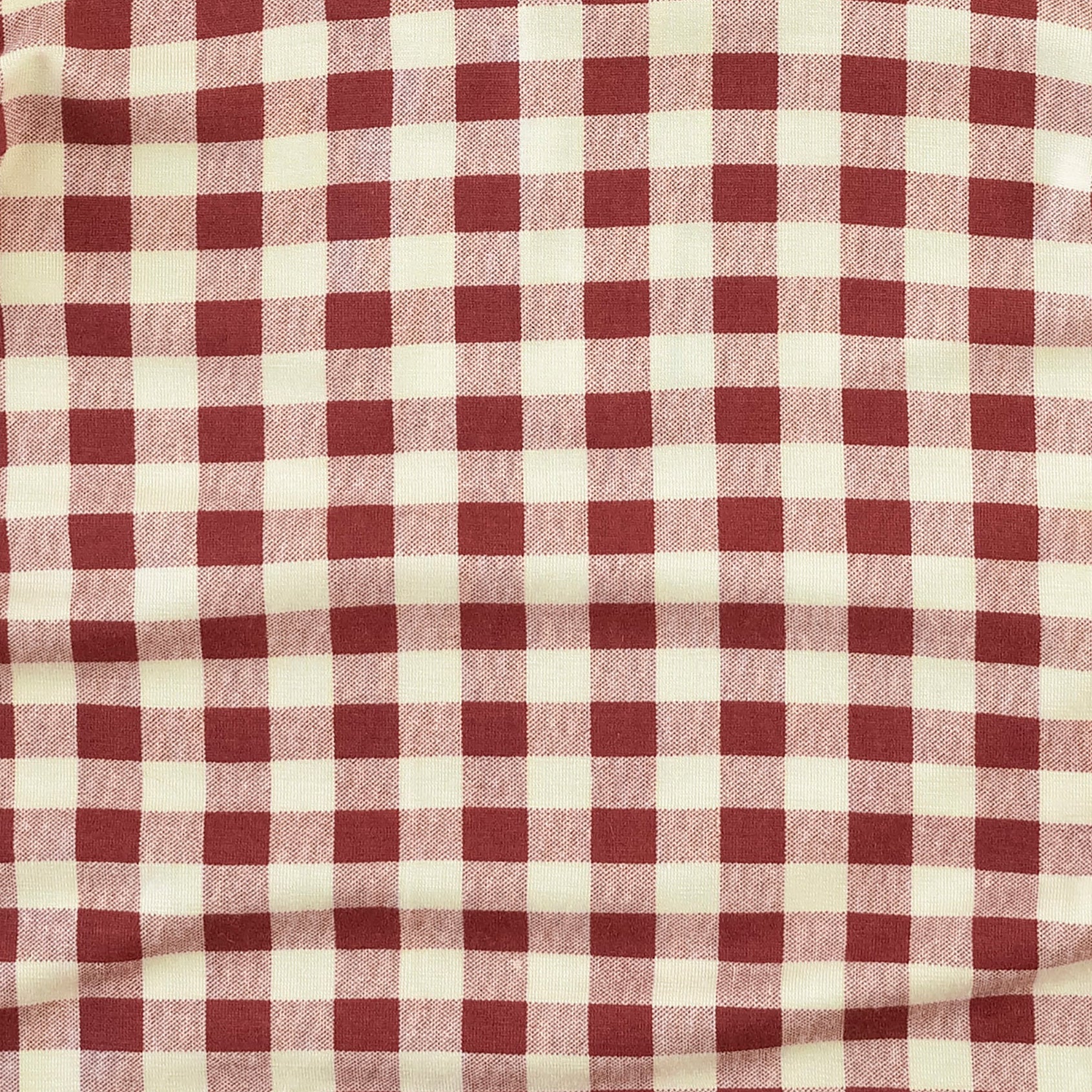 long sleeve peter pan tee | berry gingham | bamboo - Image 2
