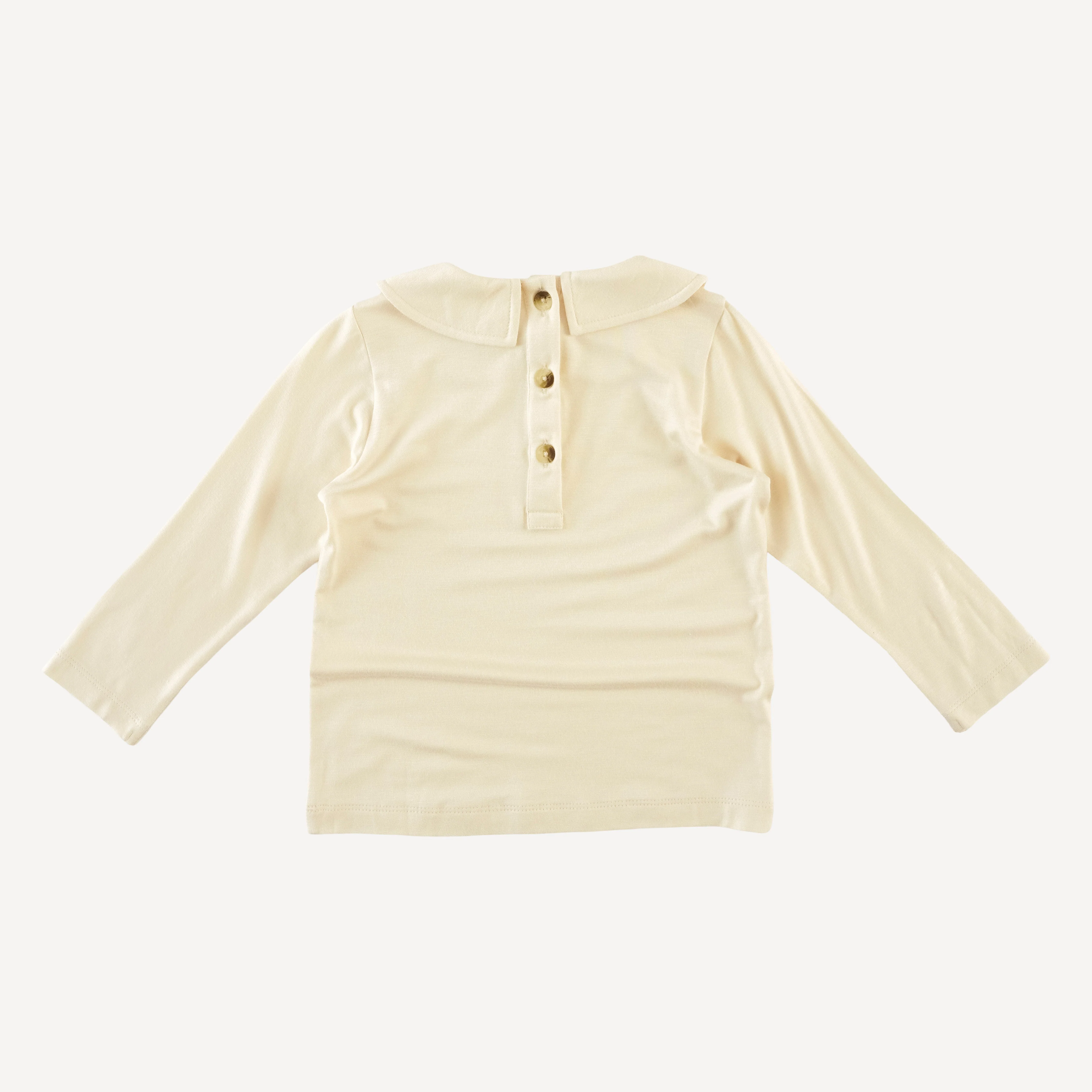 long sleeve peter pan tee | oatmeal | bamboo - Image 3