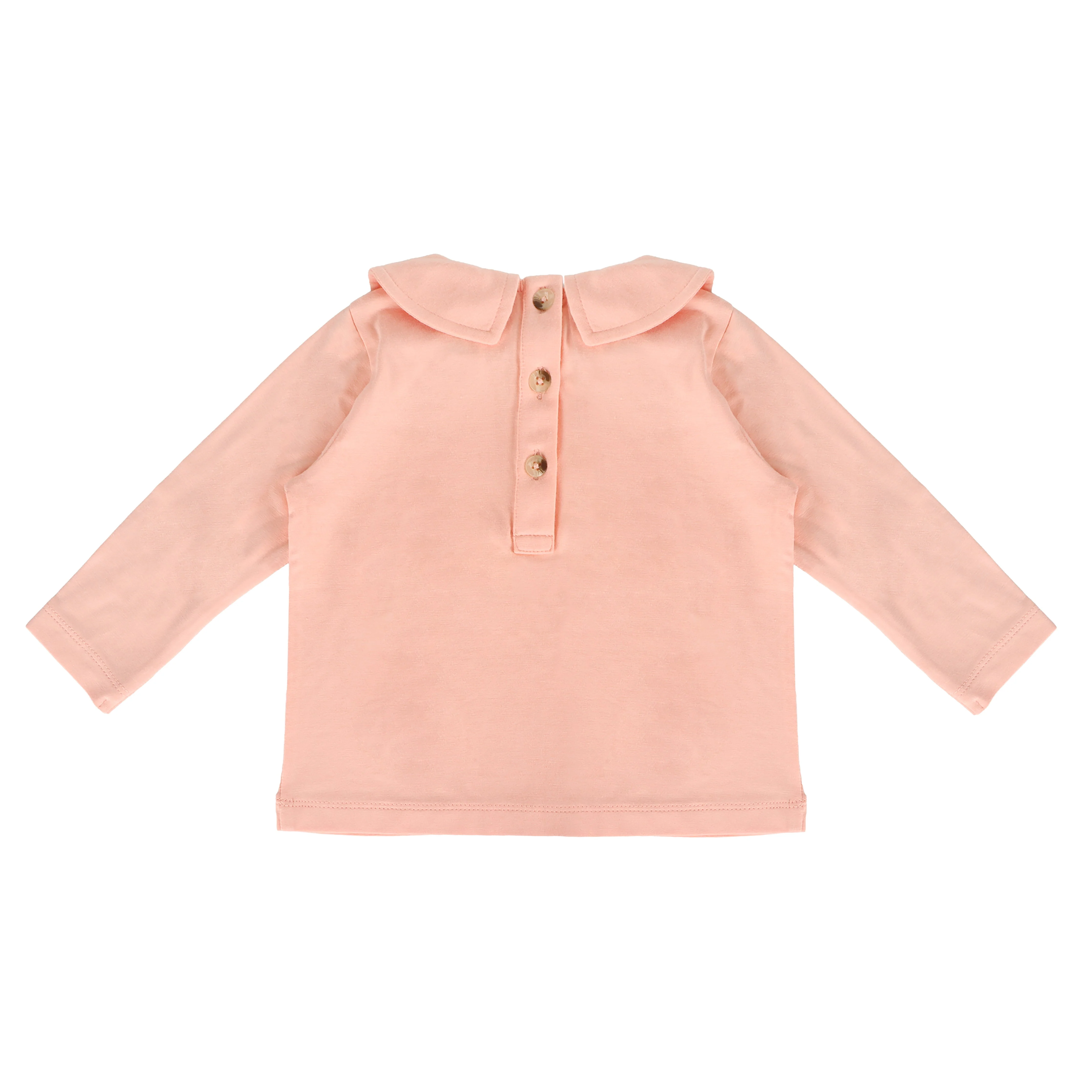 long sleeve peter pan tee | peach parfait | bamboo - Image 4