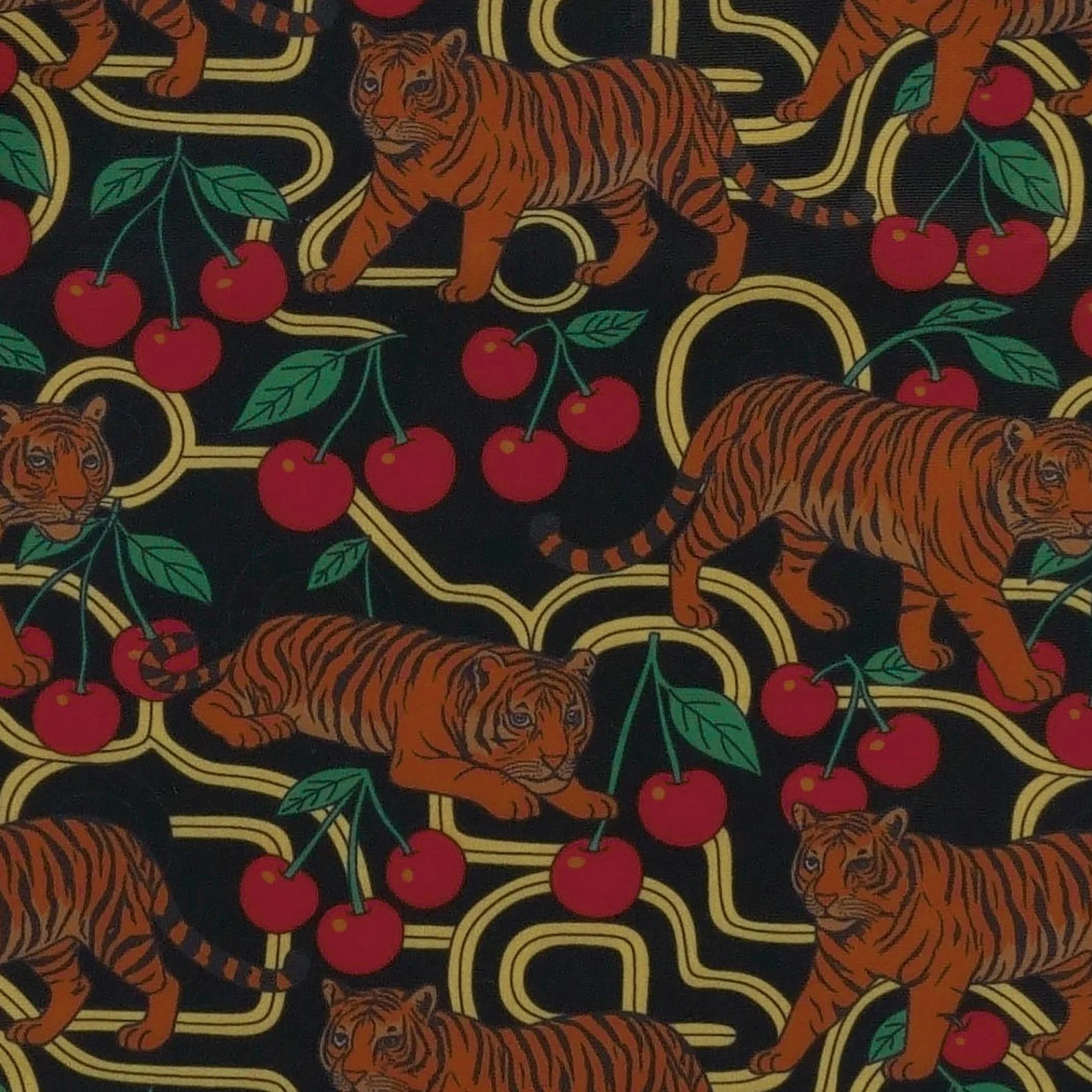 long sleeve rash guard tee + pocket board short set | tiger + cherries | swim - Image 2