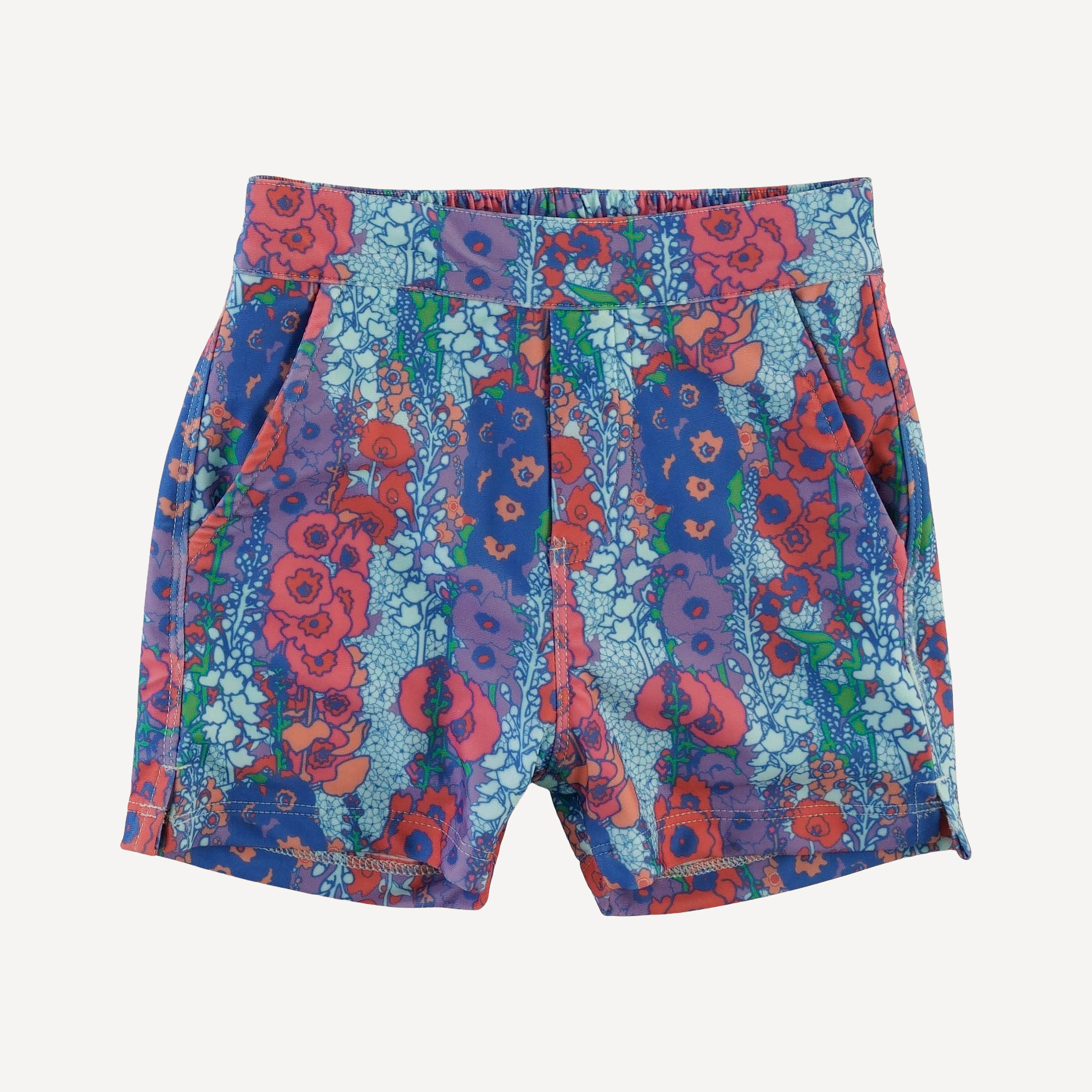 long sleeve rash guard tee + pocket board short set | vivid hollyhock | swim - Image 4