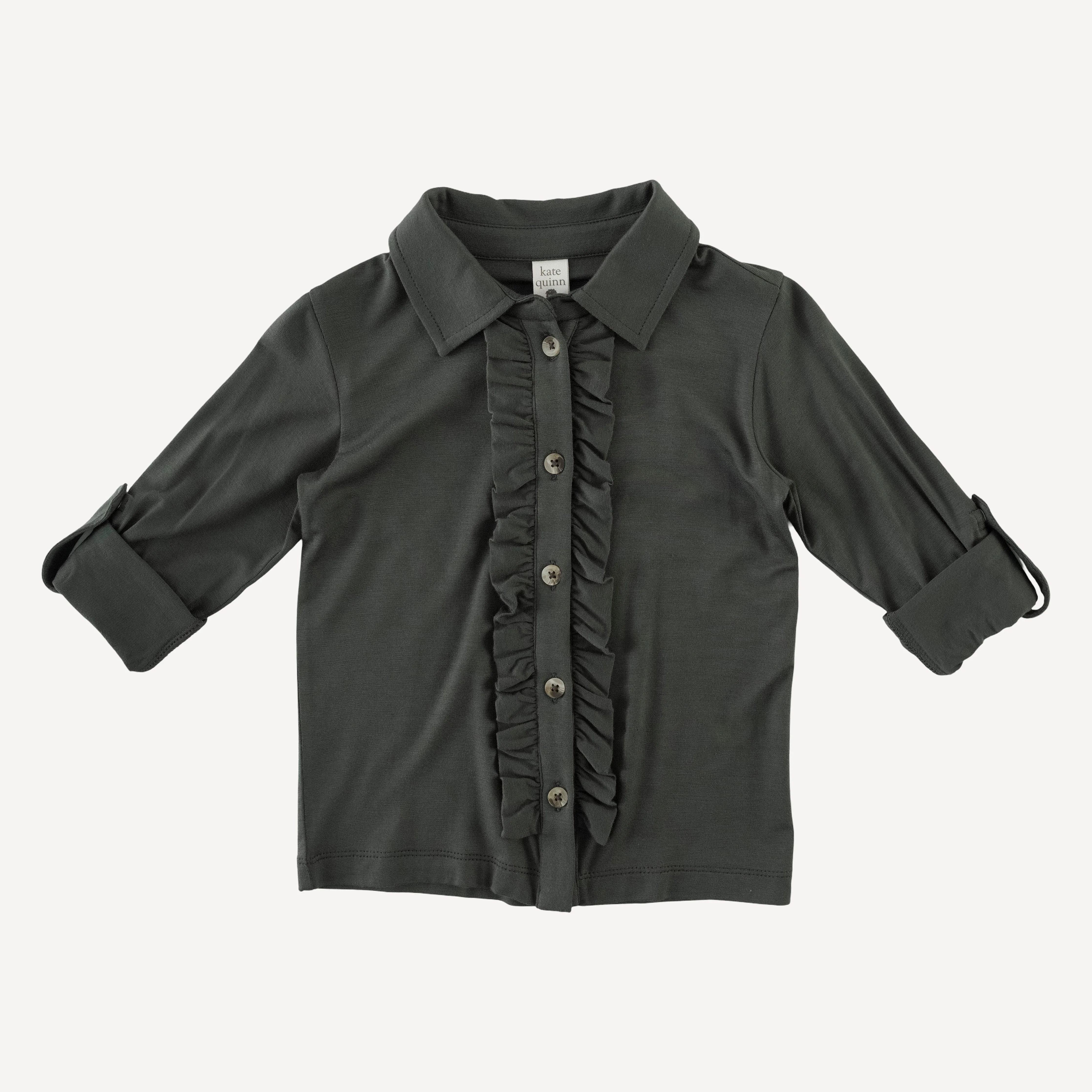 long sleeve rolled tuxedo shirt | beluga | bamboo