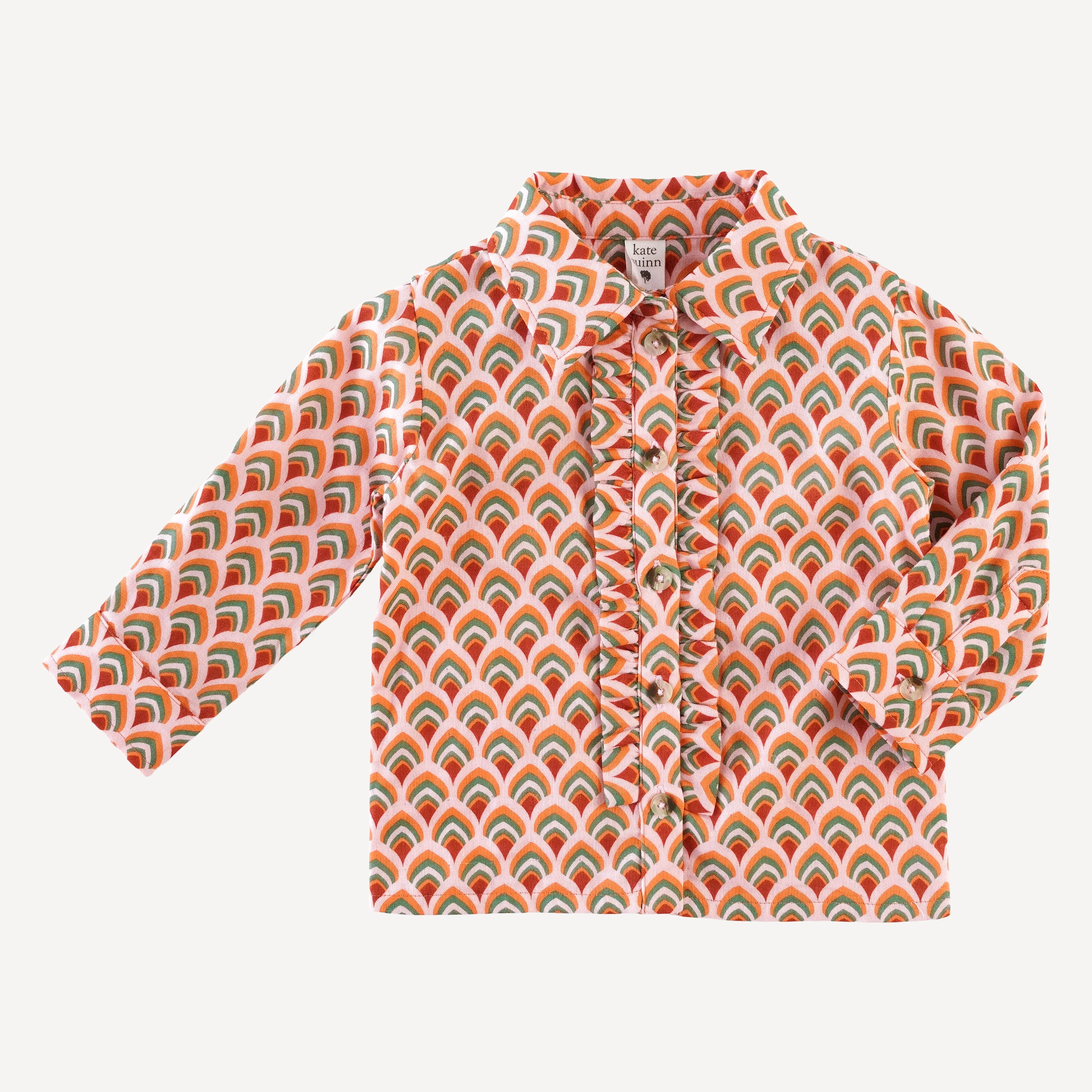 long sleeve rolled tuxedo shirt | modern feather | organic cotton gauze - Image 4