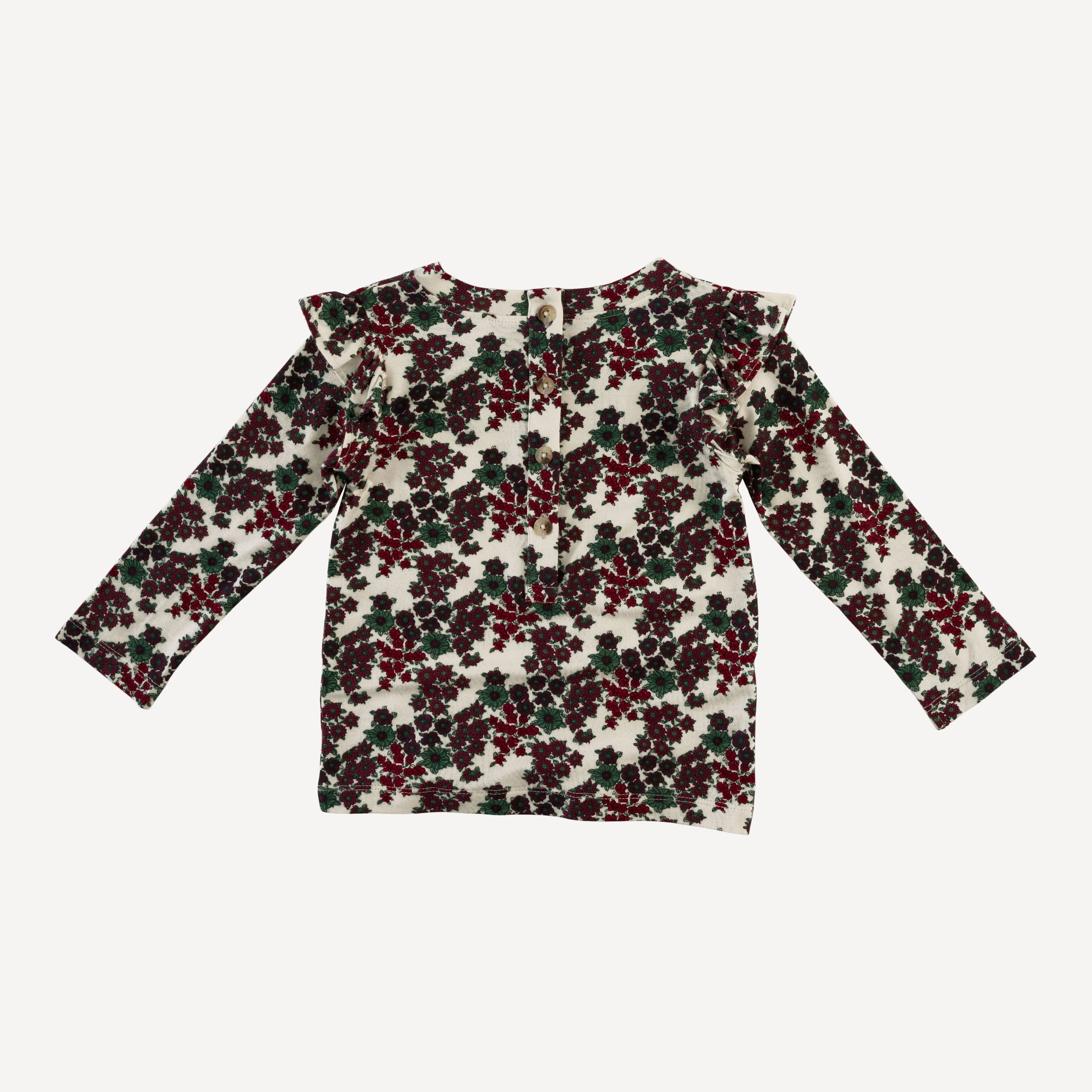 long sleeve shoulder ruffle top | wildflower | bamboo - Image 3