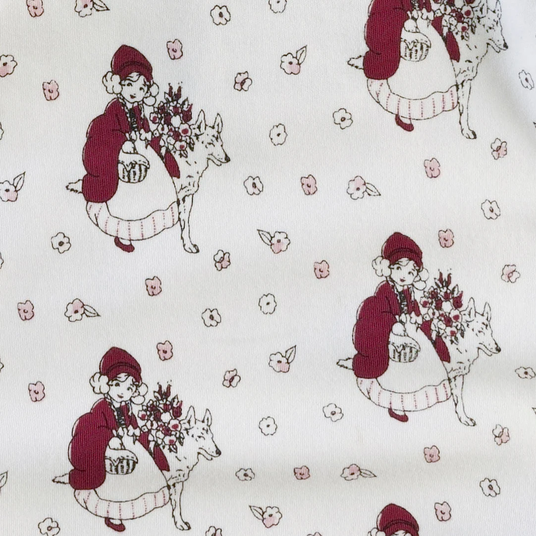 long sleeve skinny bow dress | little red | organic cotton interlock - Image 3