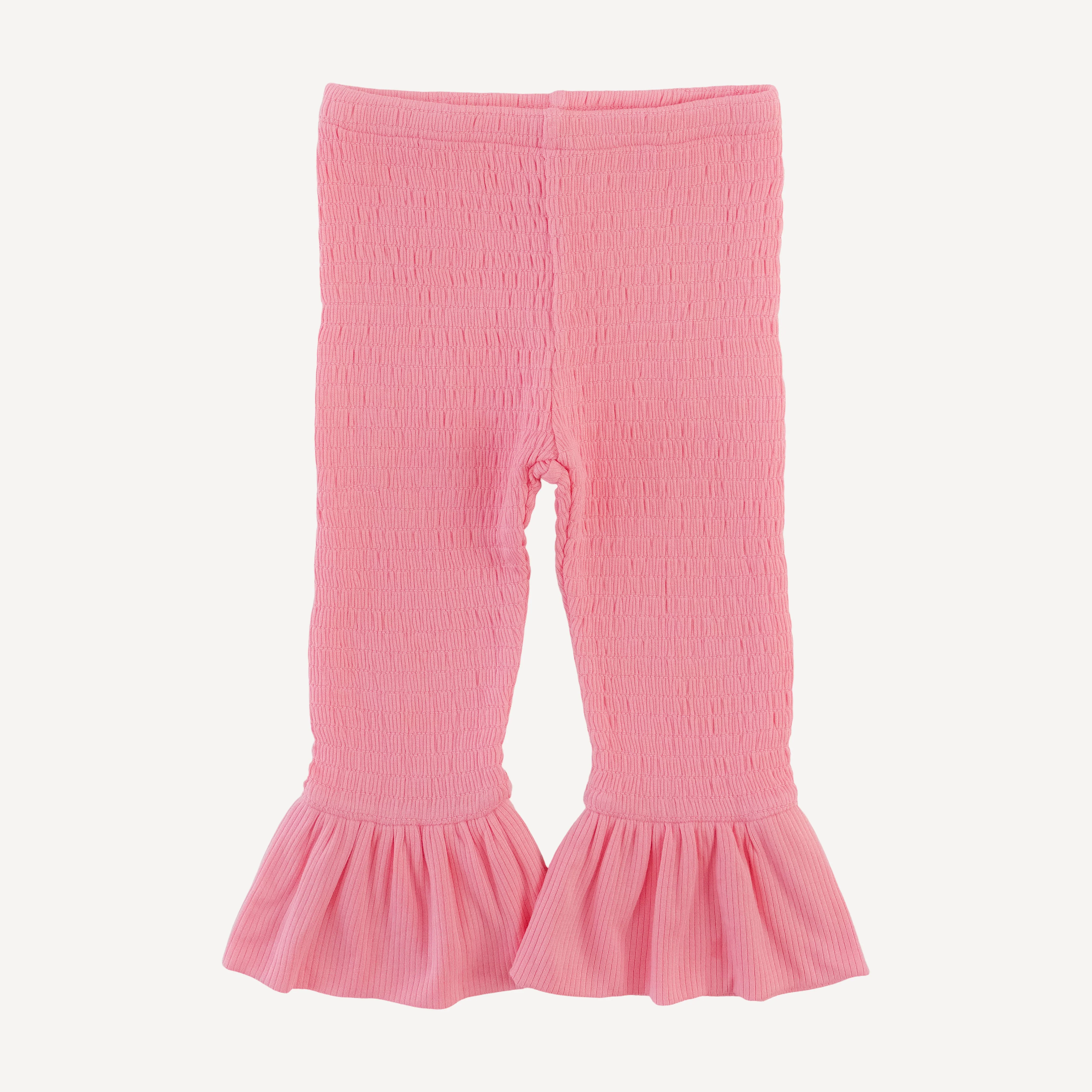 long sleeve smocked ruffle top + pant set | french pink | modal skinny rib - Image 5