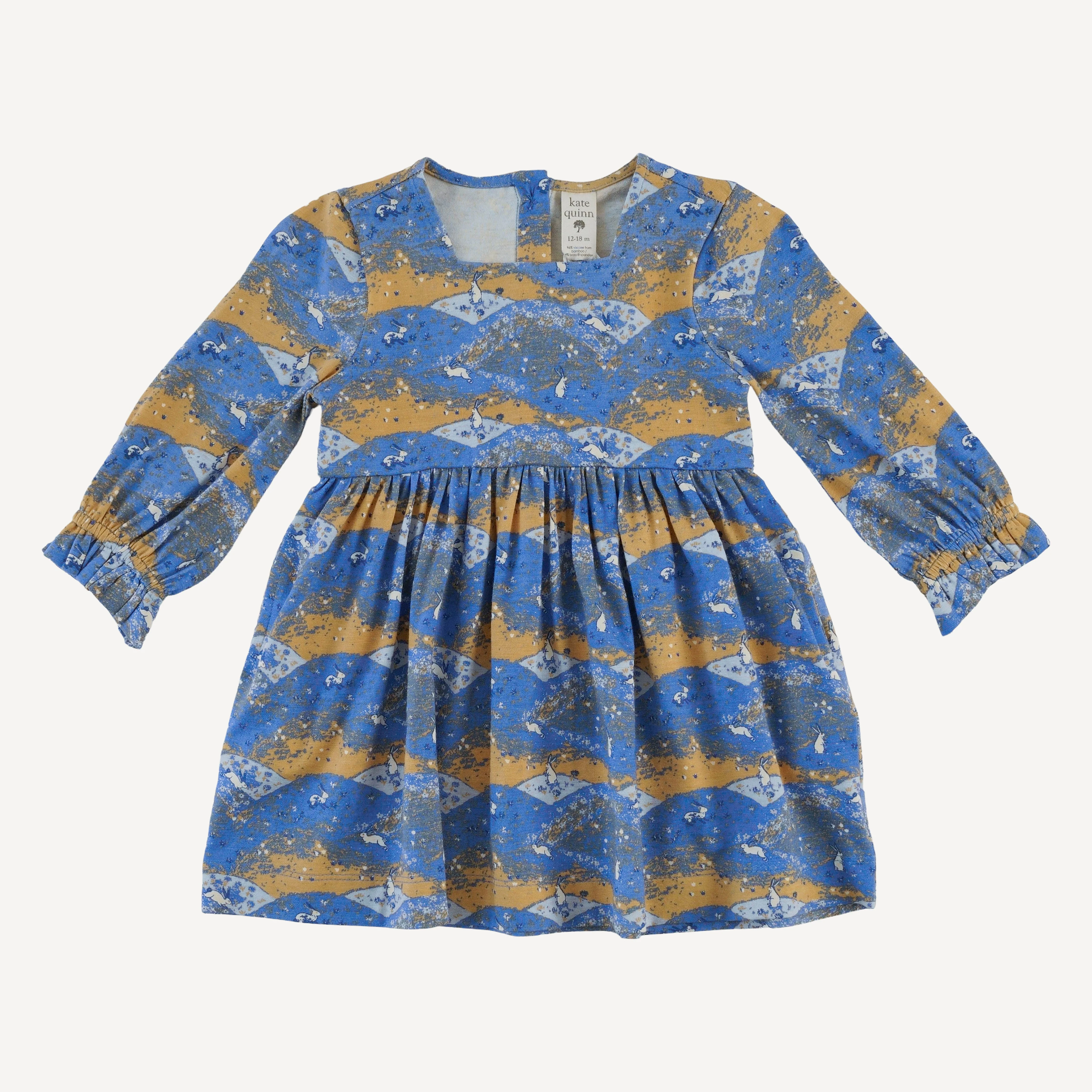 long sleeve square neck dress + legging set | bunny fields | bamboo - Image 3