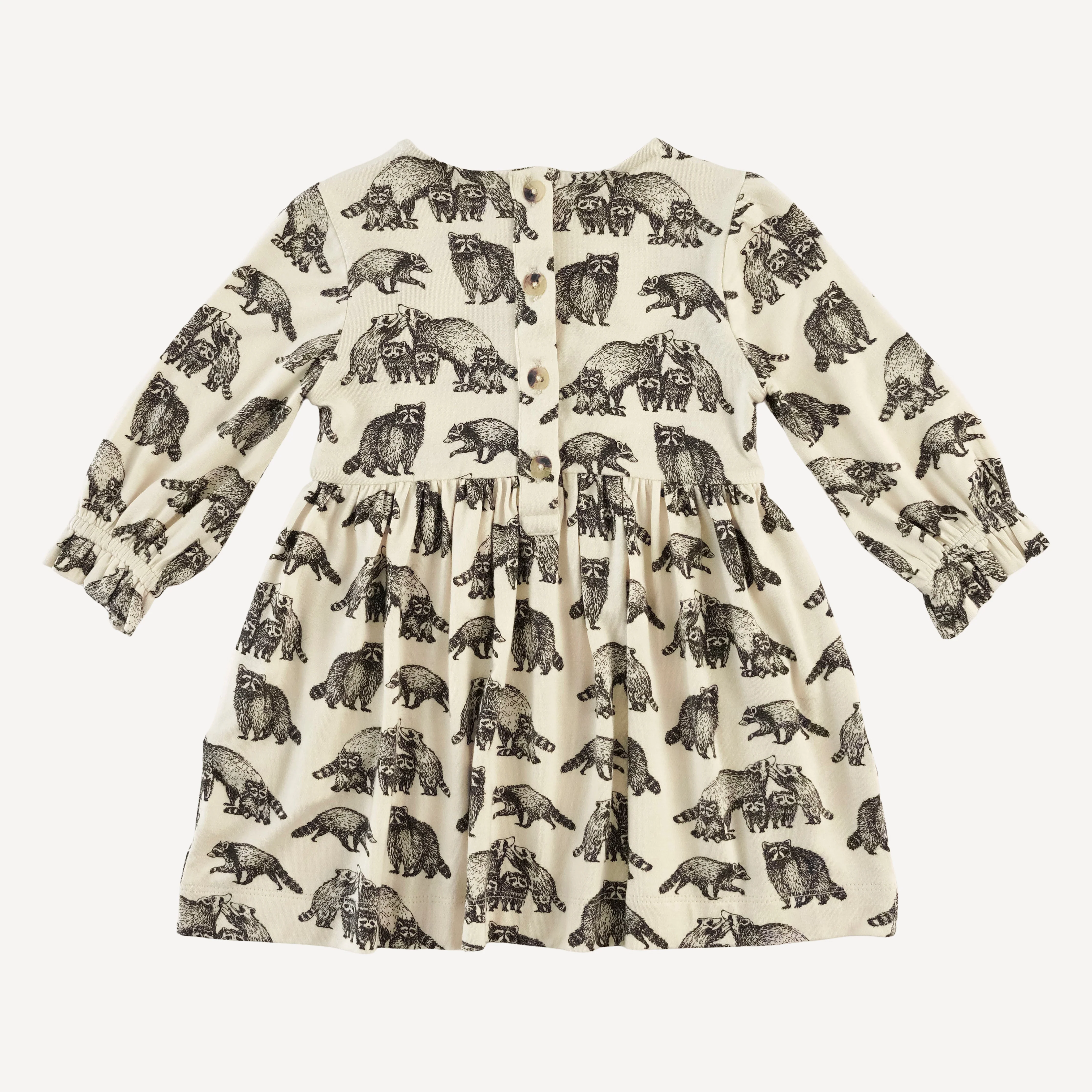 long sleeve square neck dress + legging set | raccoons | bamboo - Image 4