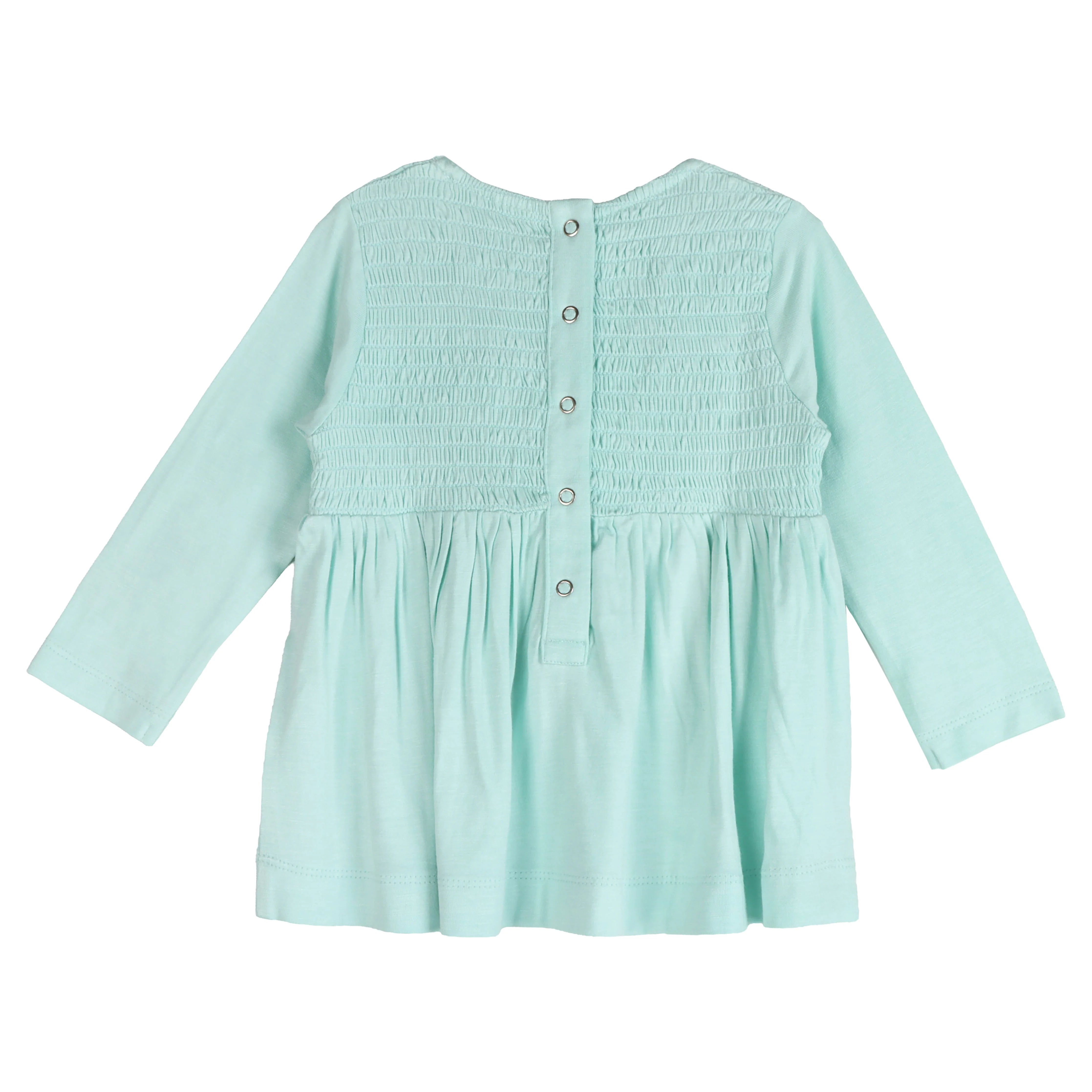 long sleeve square neck smocked top | glacier | bamboo - Image 3