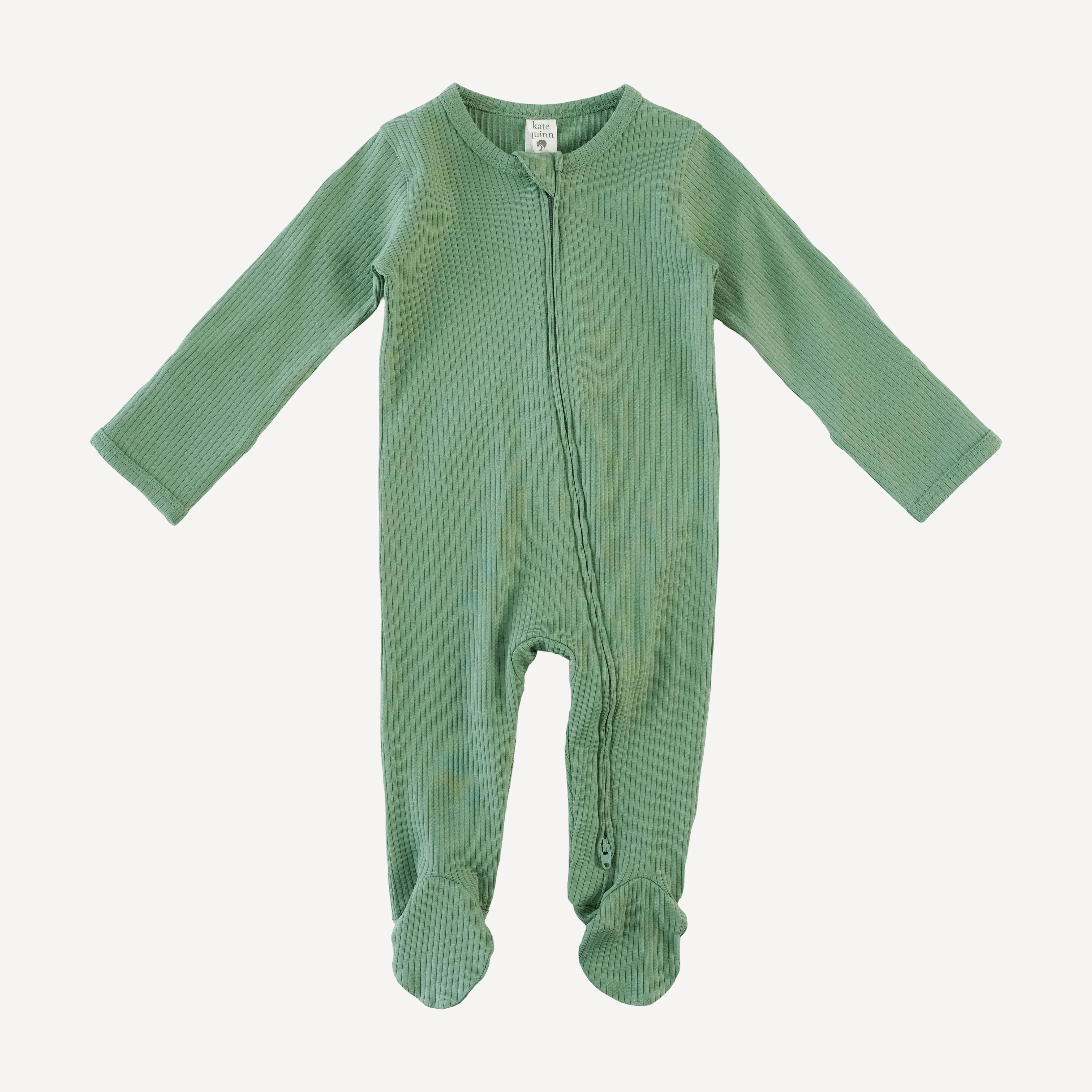 long sleeve two way zipper footie | hedge | organic cotton single rib