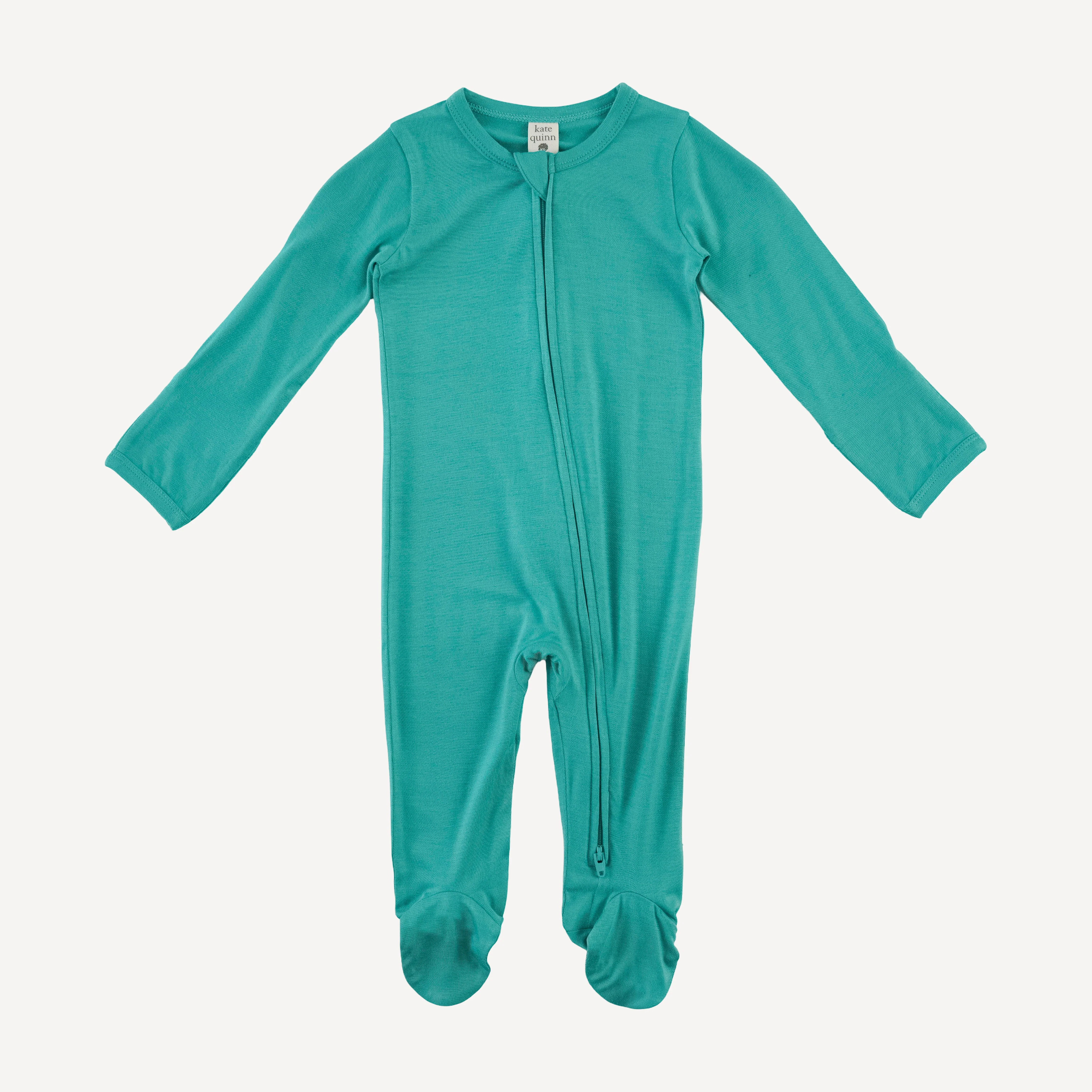 long sleeve two way zipper footie | lagoon | bamboo