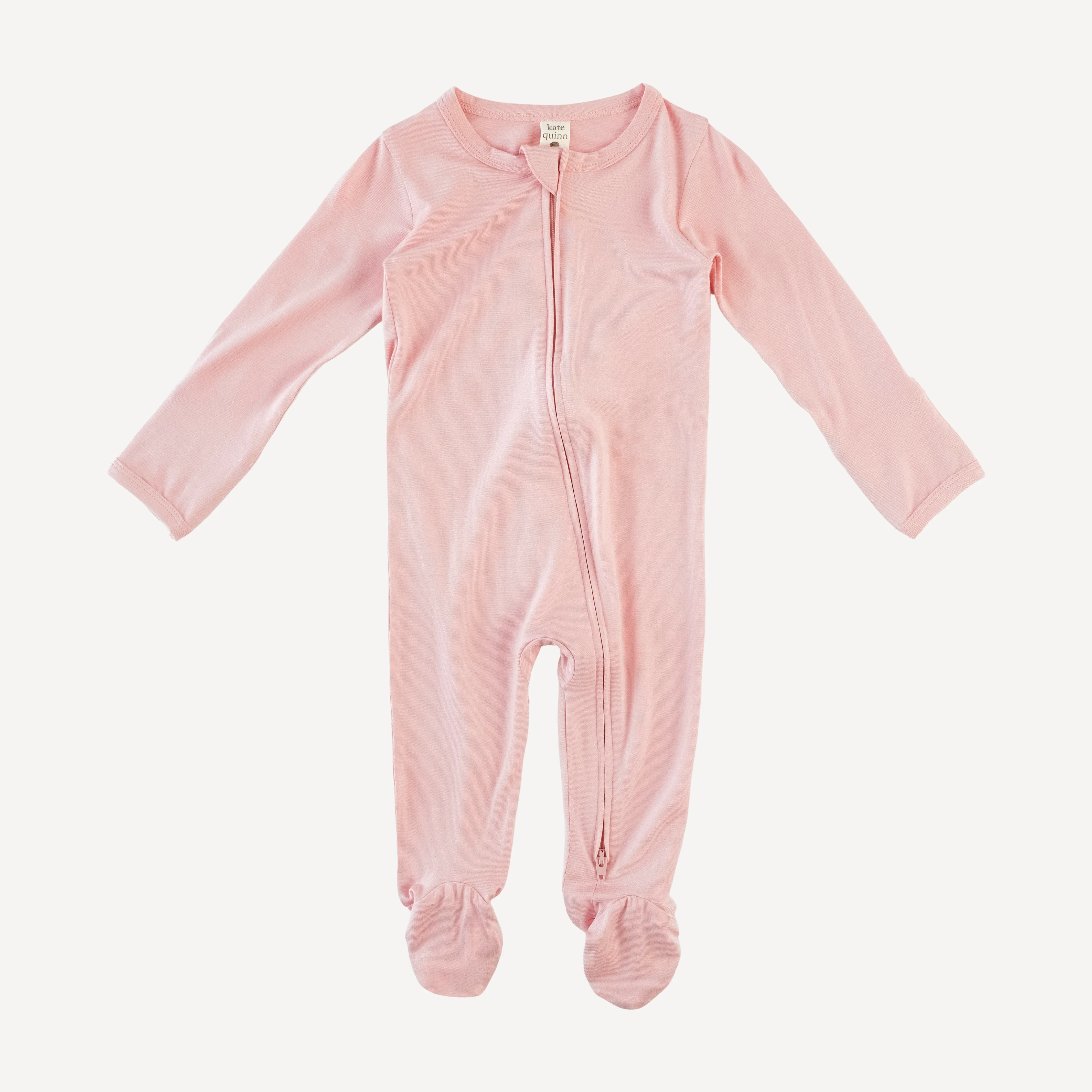 long sleeve two way zipper footie | lotus flower | bamboo