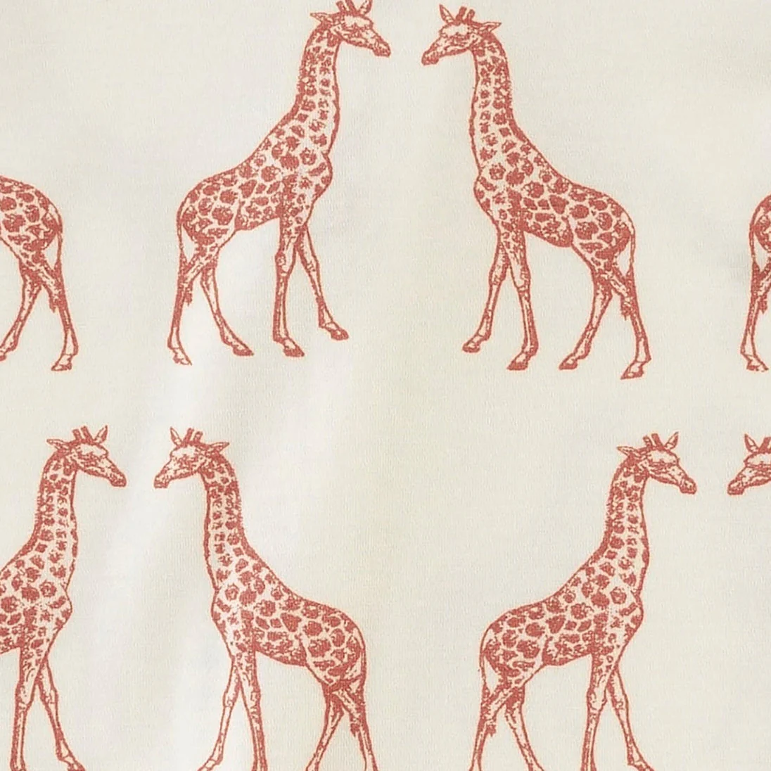long sleeve two way zipper footie | rust giraffe | bamboo - Image 2