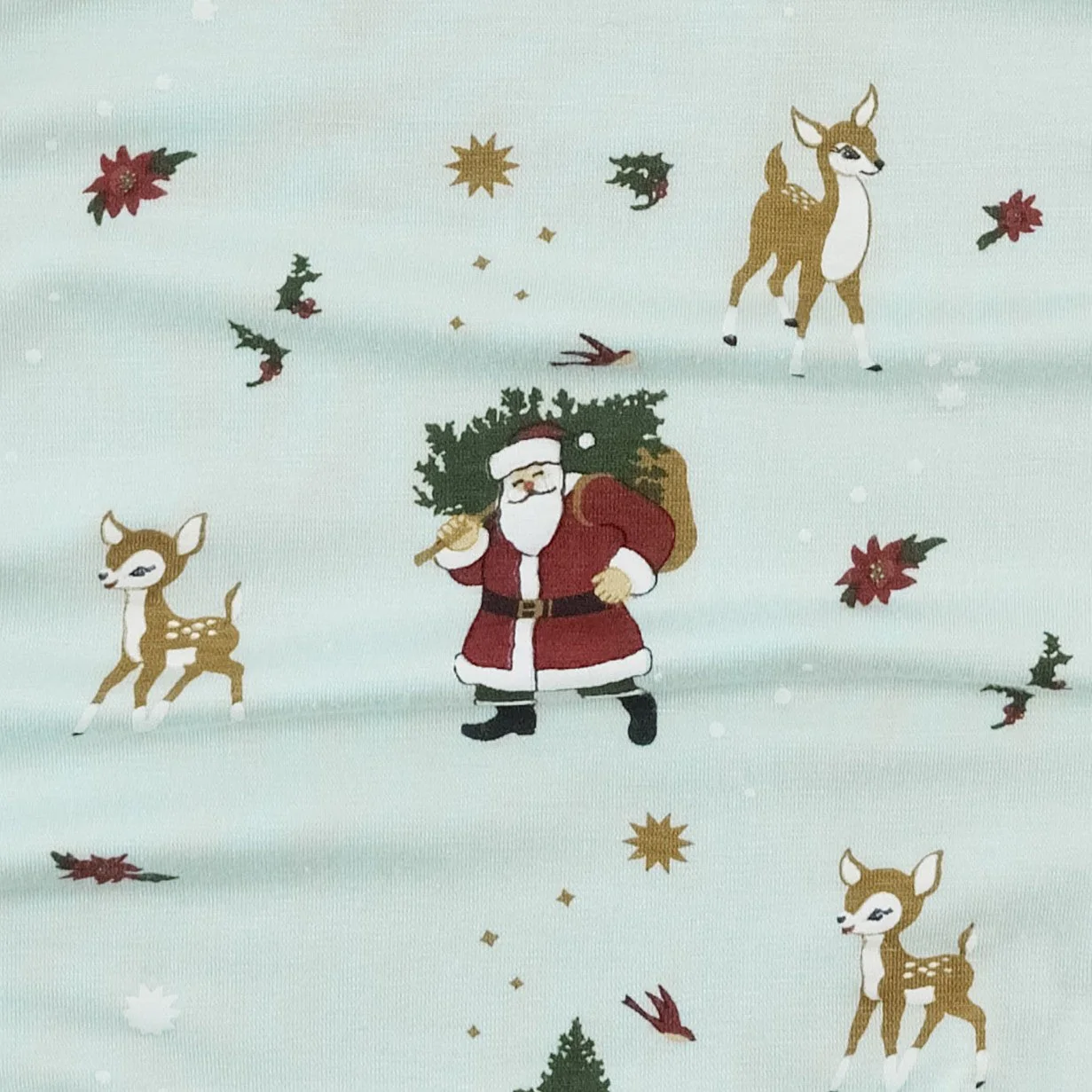 long sleeve two way zipper footie | vintage santa | bamboo - Image 2
