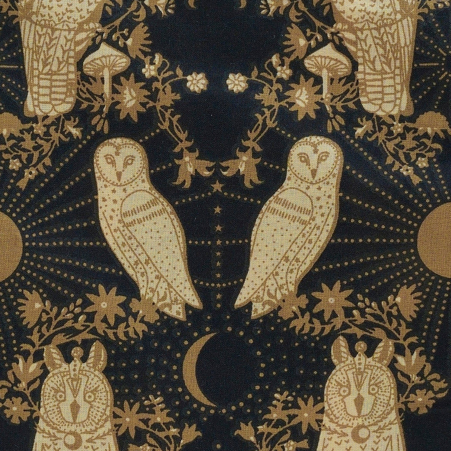 long sleeve yoke dress | mystical owl | organic cotton woven - Image 2