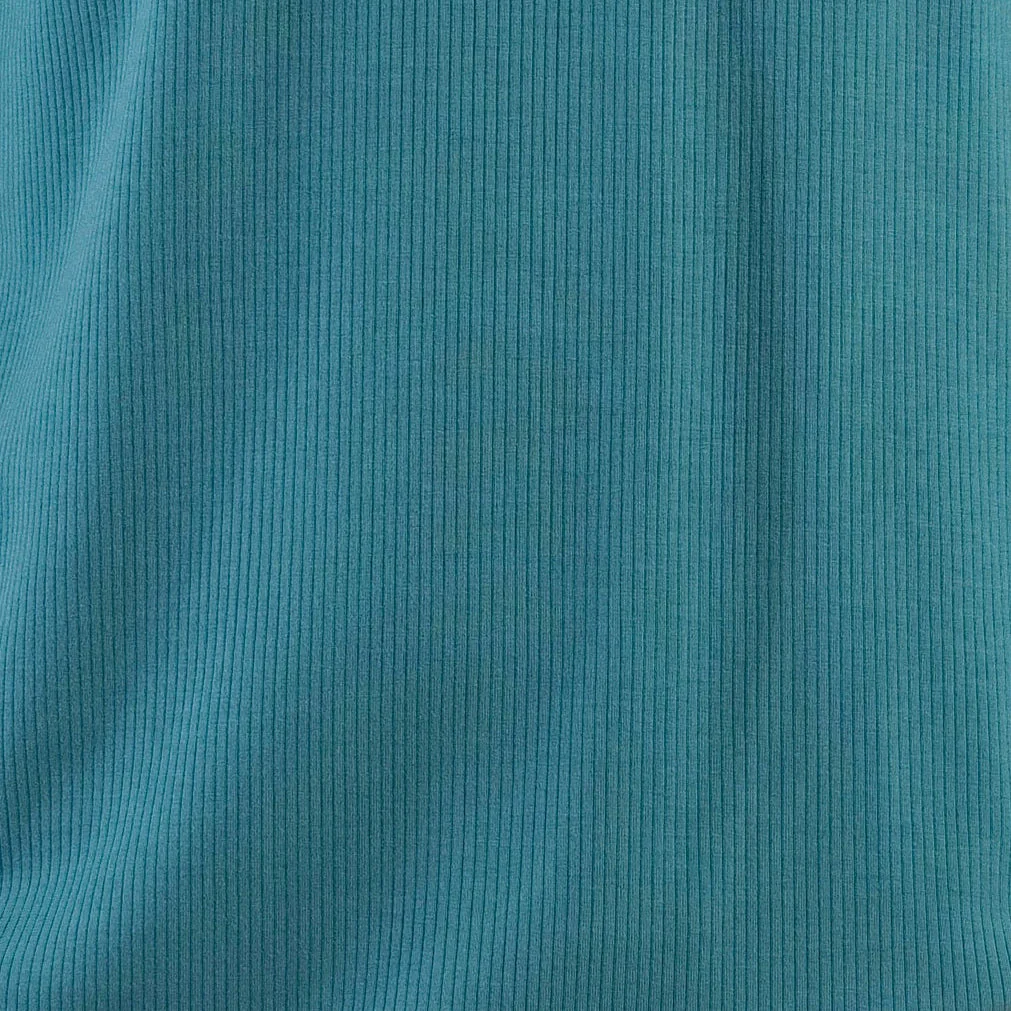 mens short sleeve pocket tee | teal | modal skinny rib - Image 2