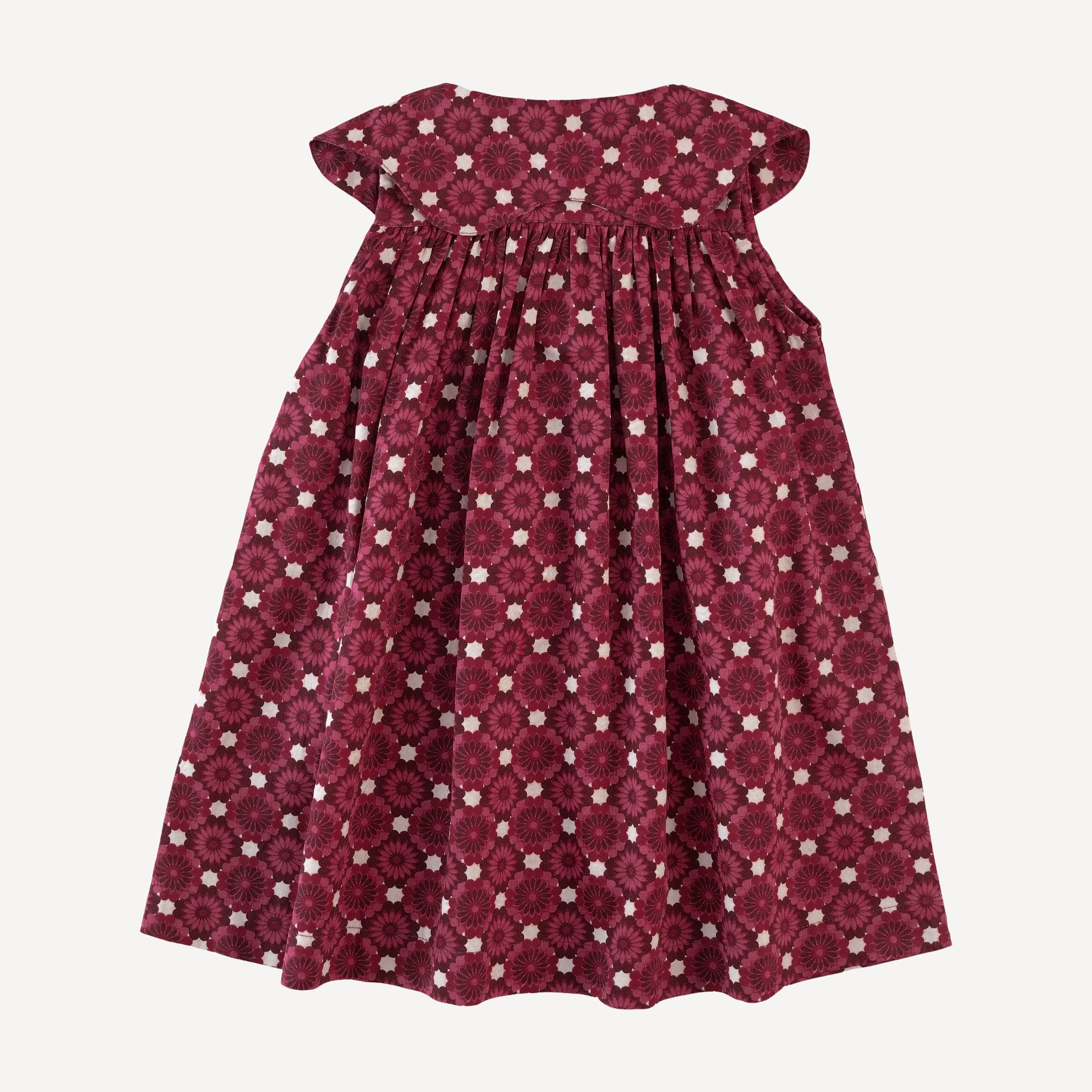 olive dress | red geo floral | organic cotton sateen woven - Image 3