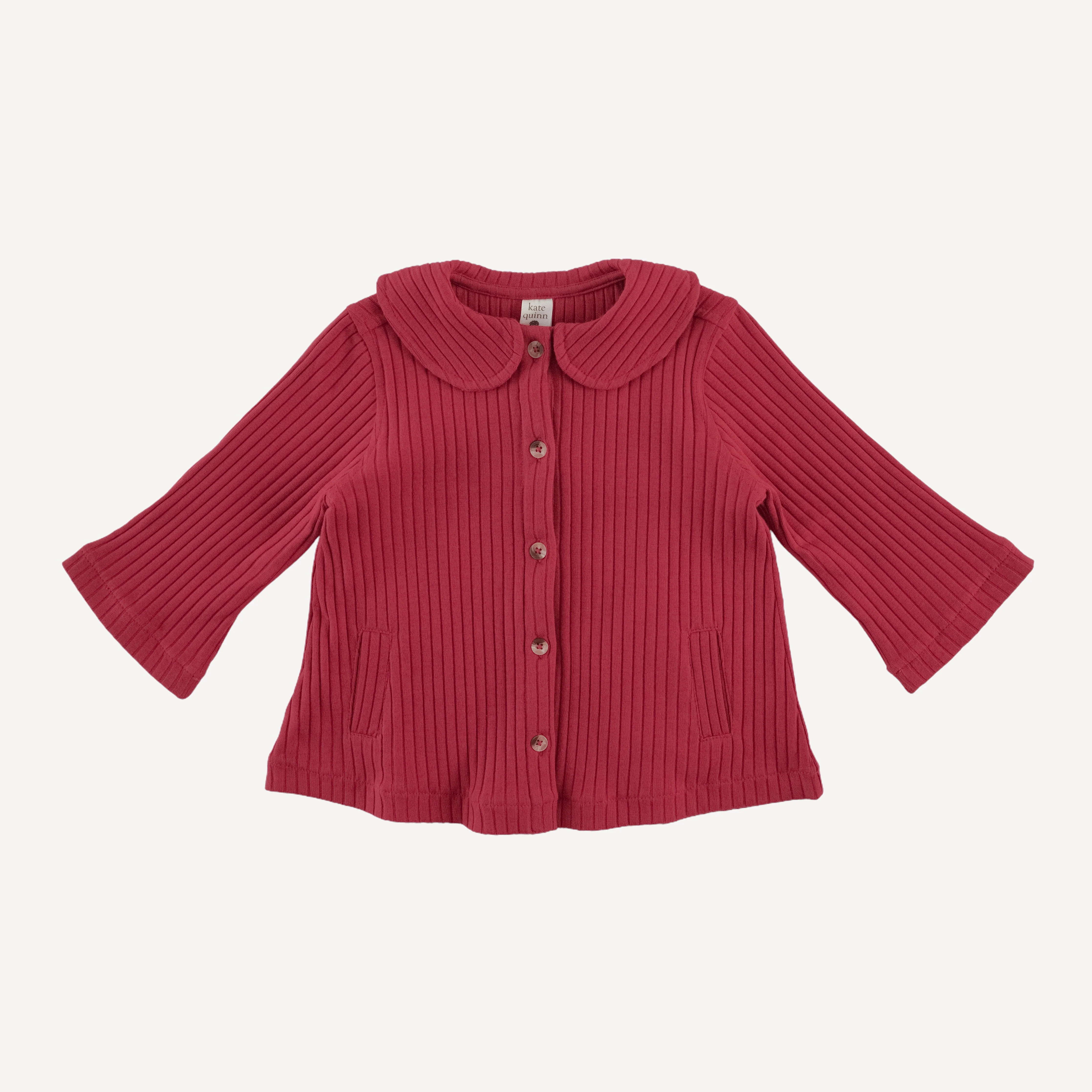 peter pan swing jacket | savvy red | organic cotton wide rib