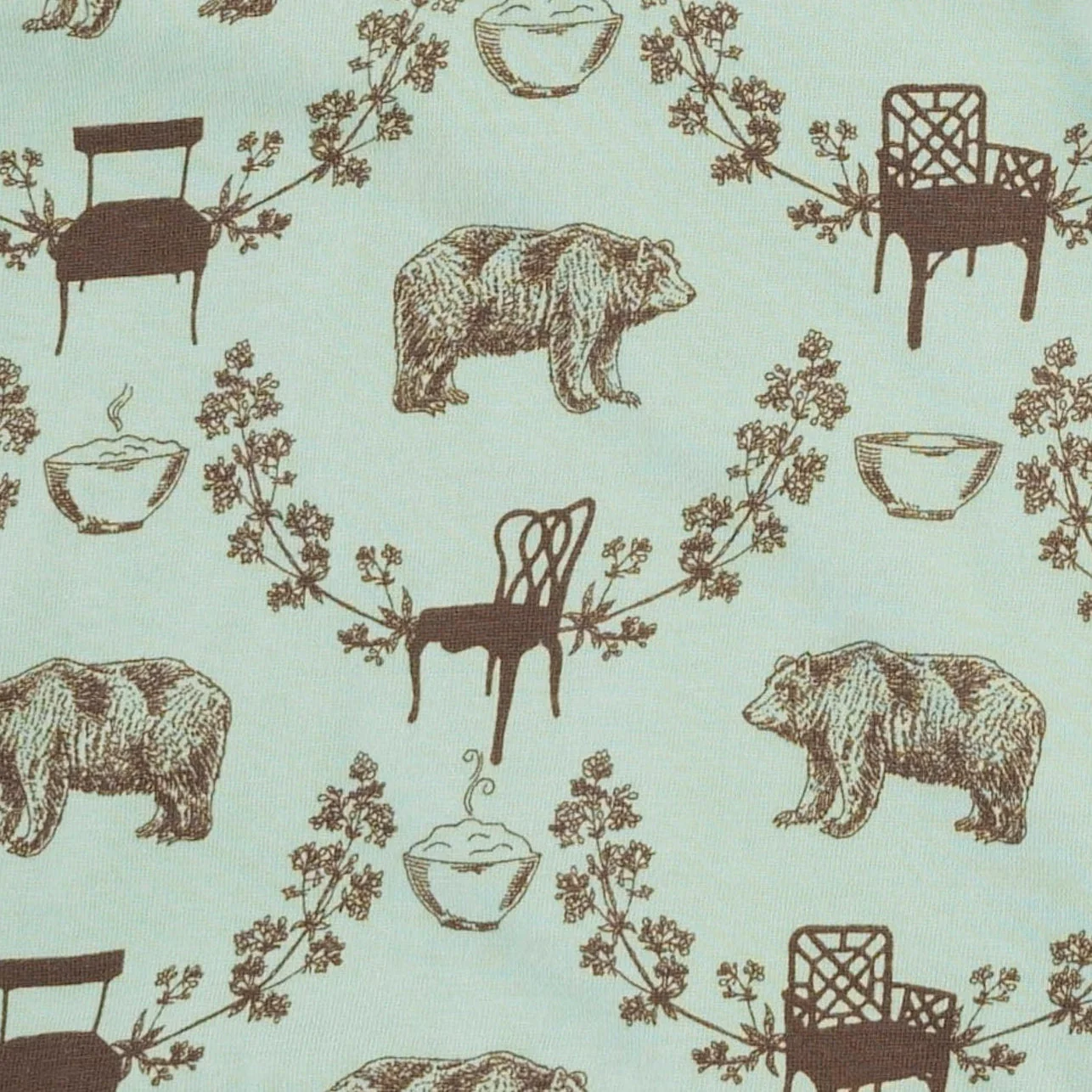 pinafore apron button pocket dress | bears + chairs | organic cotton jersey - Image 2