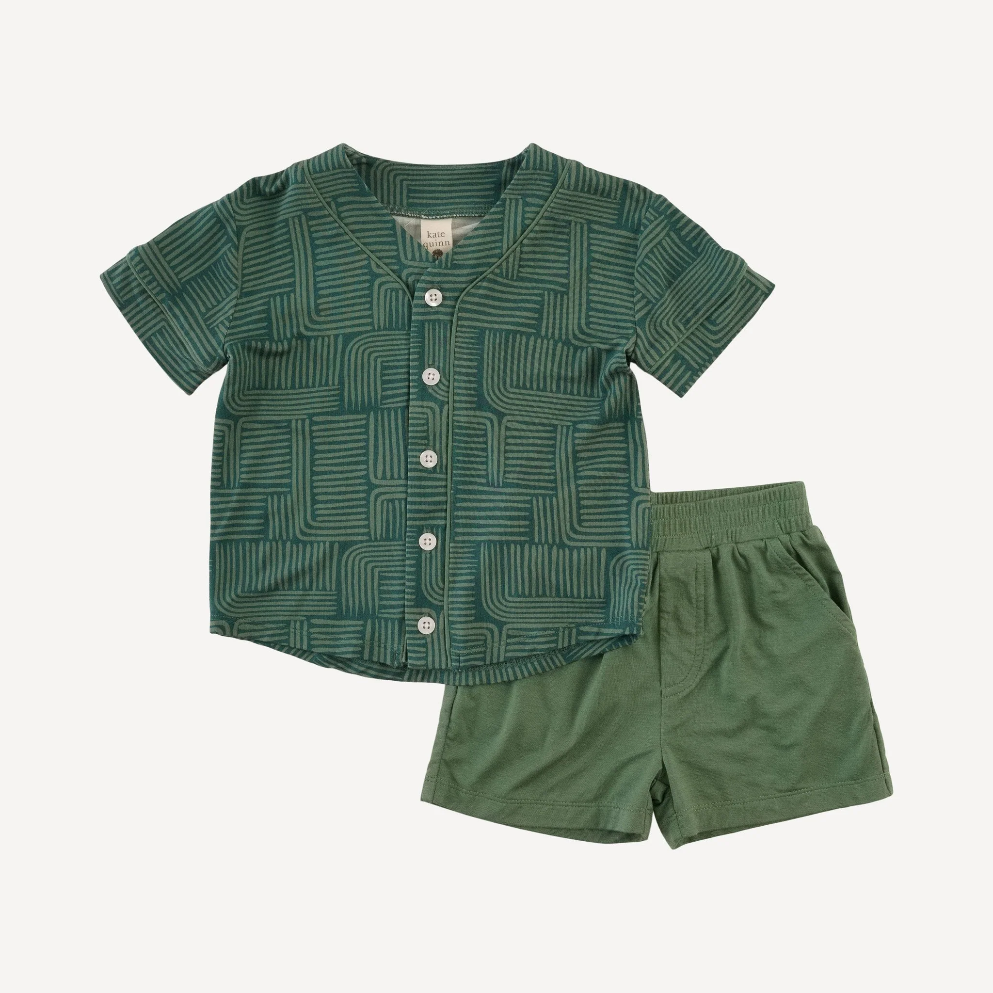 piped baseball jersey + short set | brush strokes | light weight bamboo