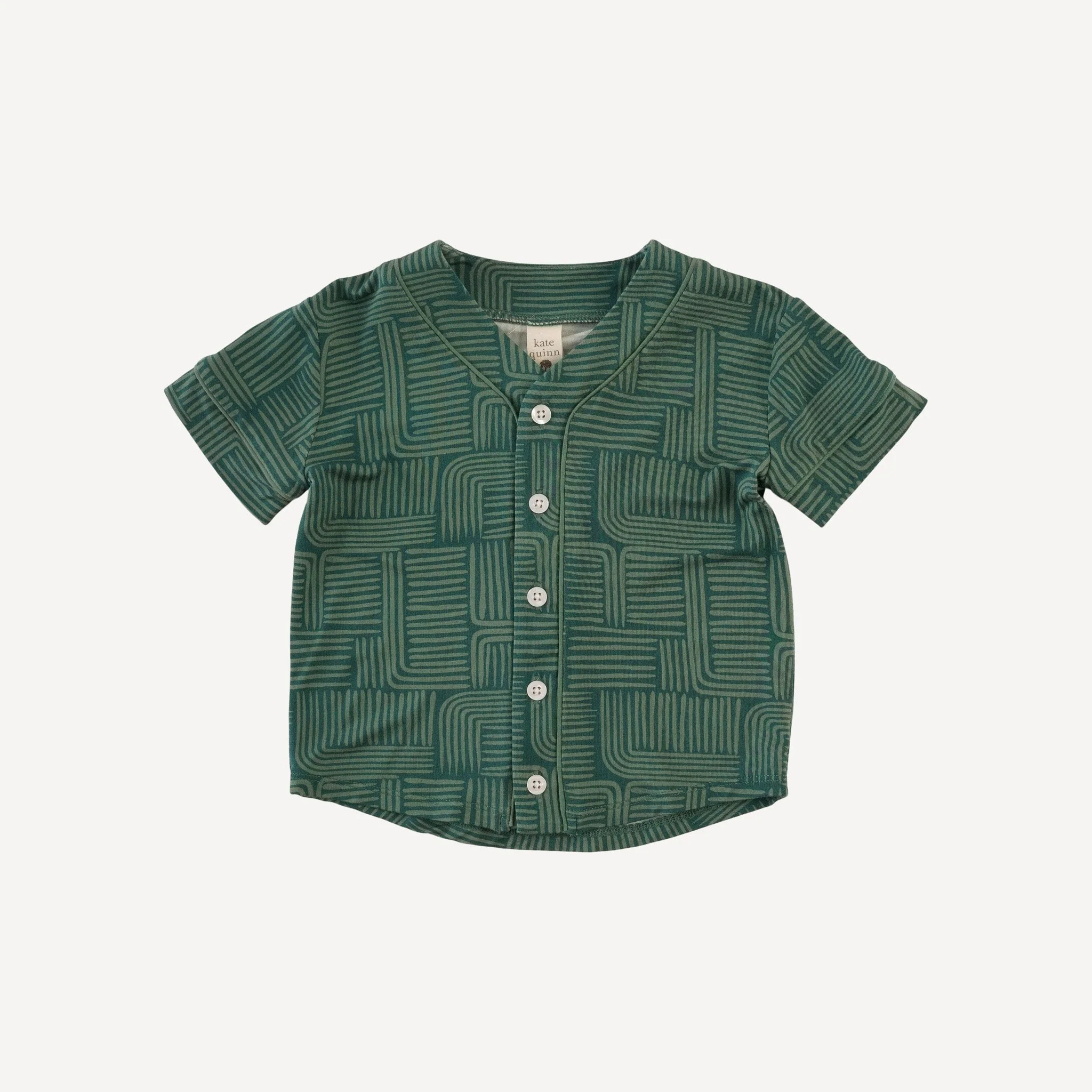 piped baseball jersey + short set | brush strokes | light weight bamboo - Image 3