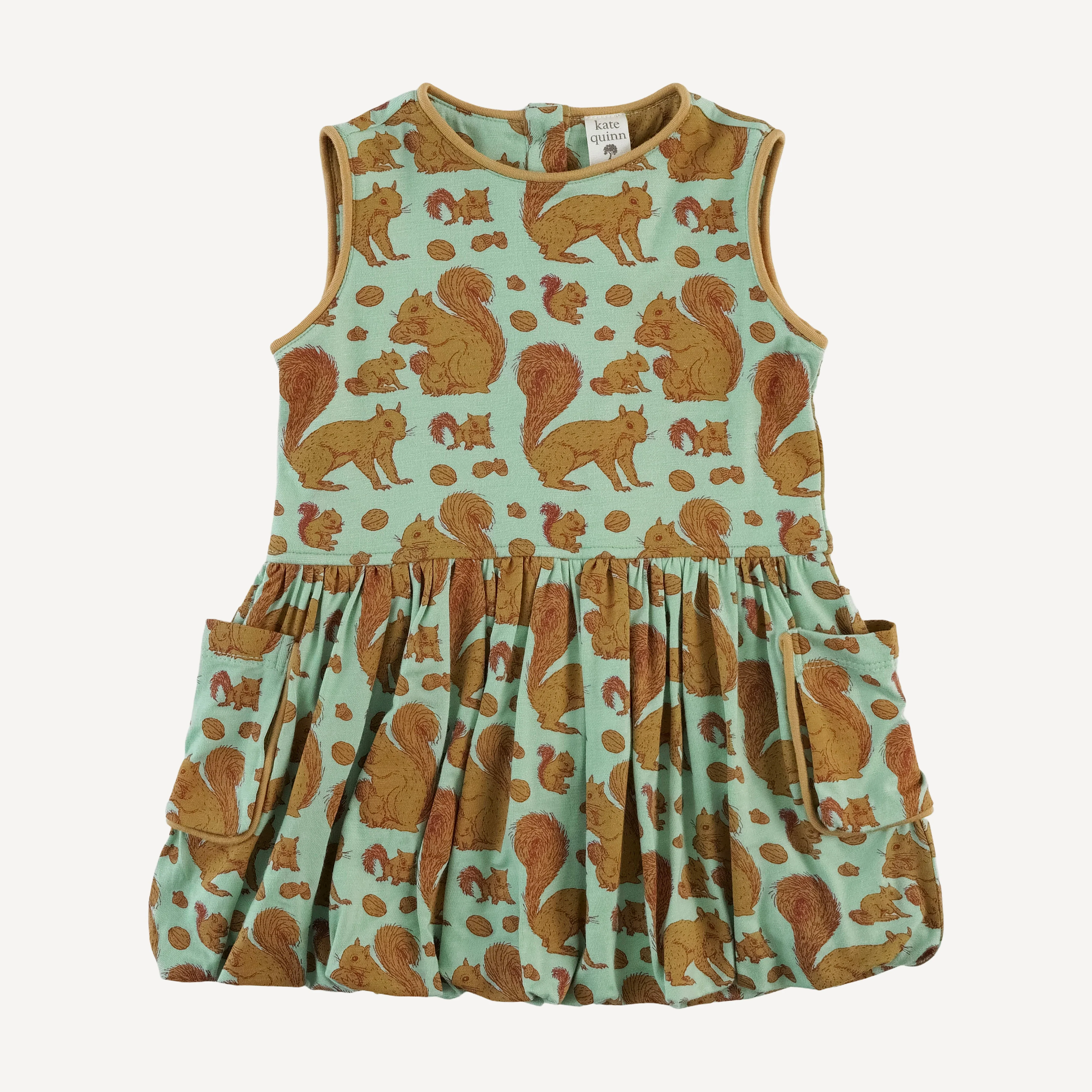 piped cargo pocket dress | toffy squirrel | bamboo