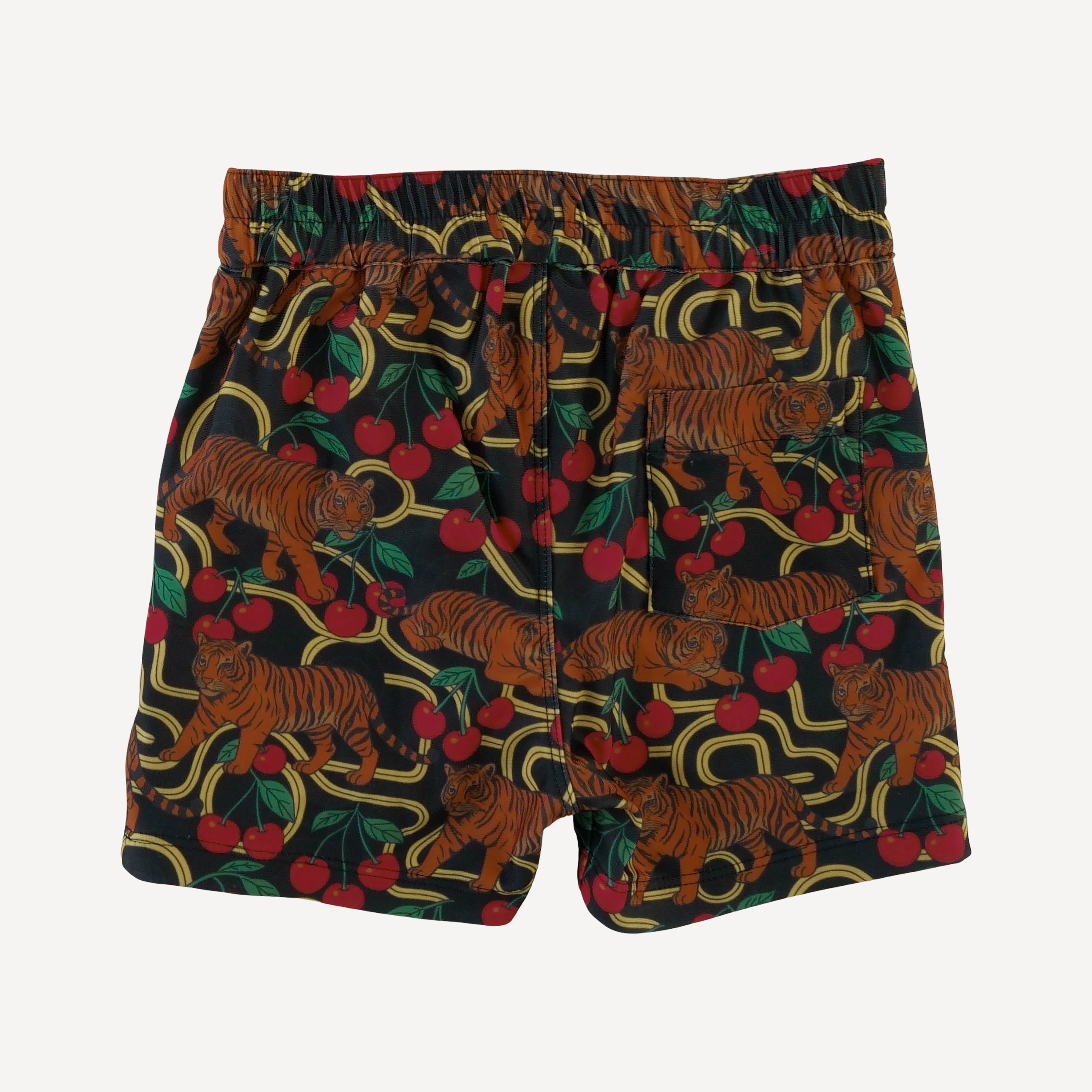 pocket board short | tiger + cherries | swim - Image 3