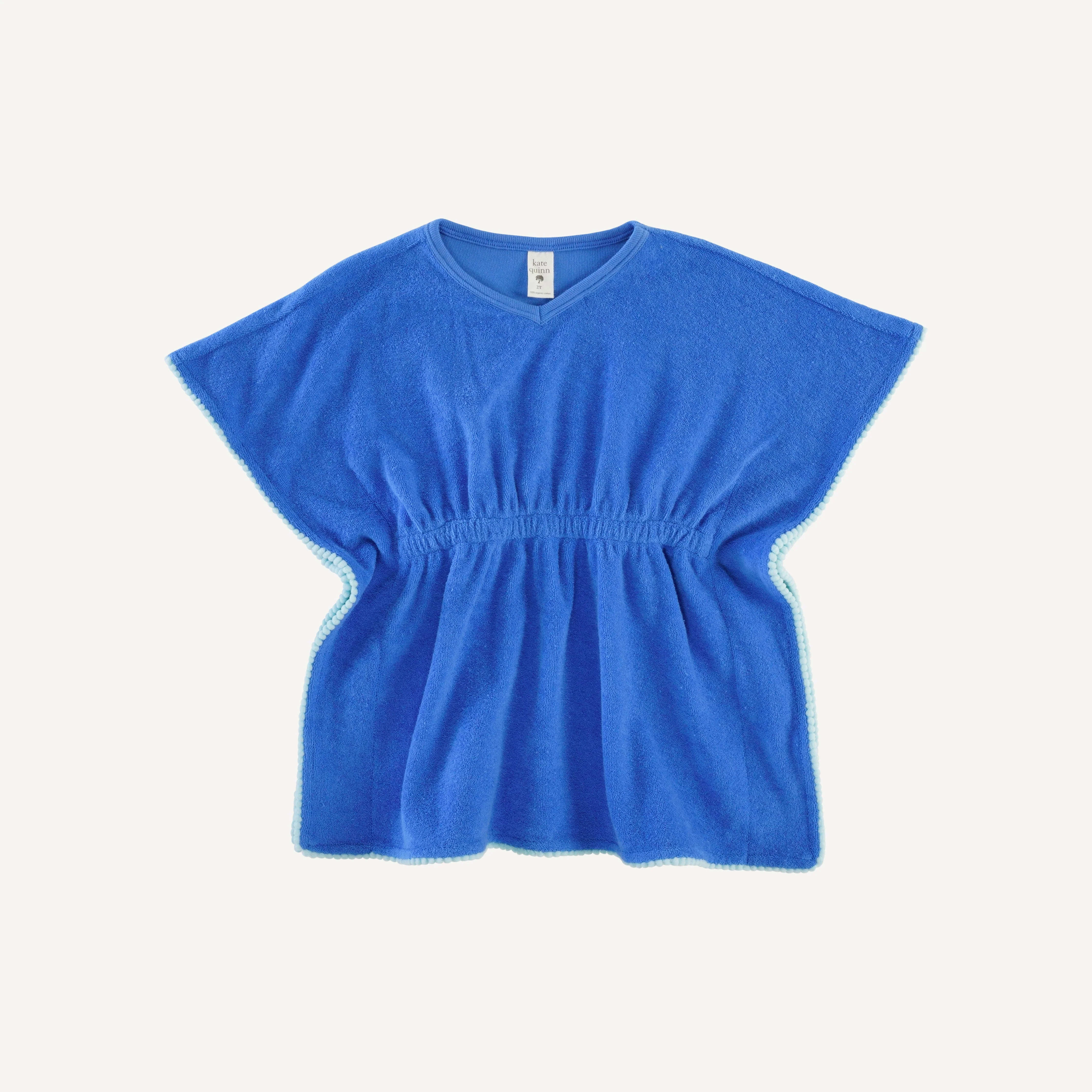 poncho coverup | vivid blue | organic cotton terry - Image 2