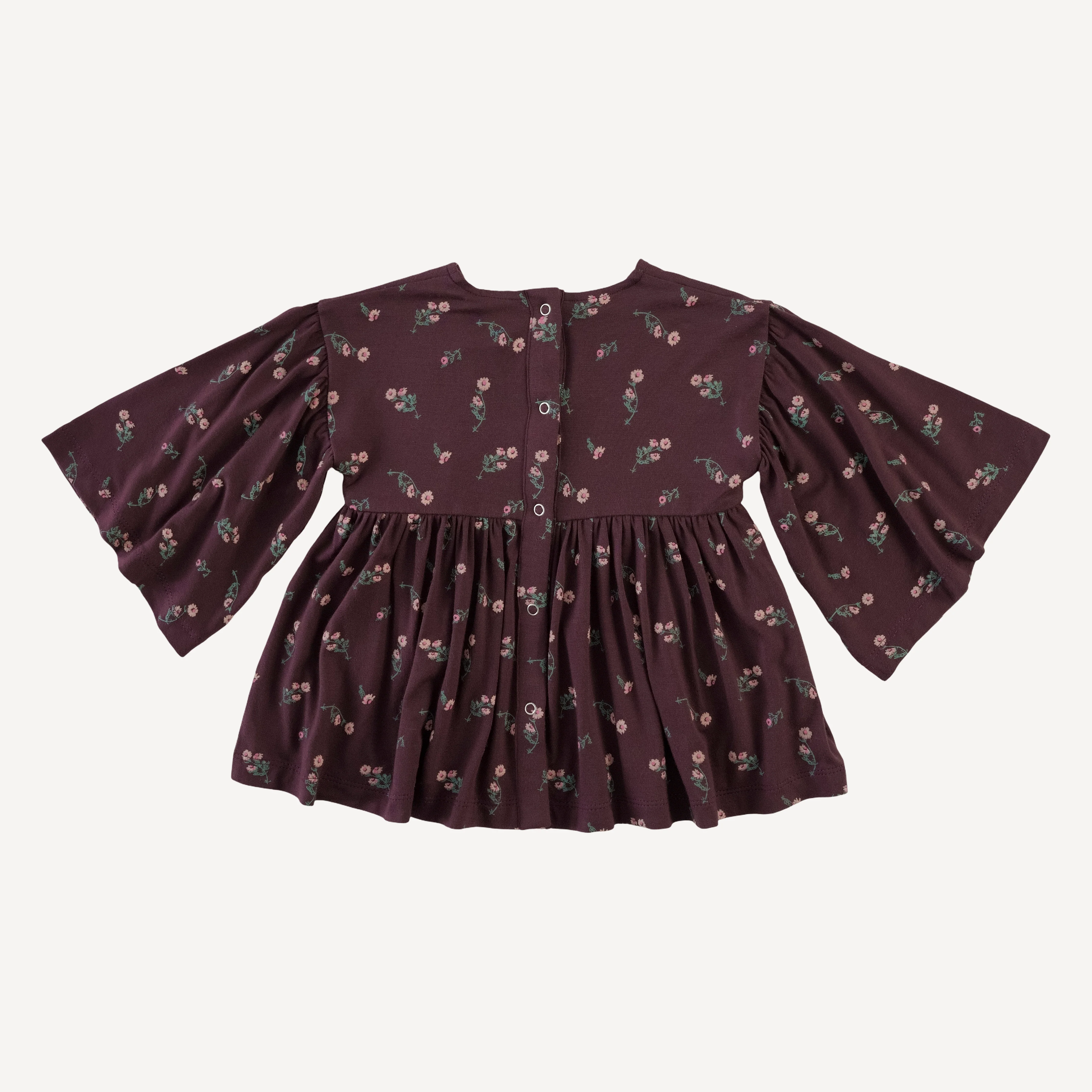 bell sleeve gathered tunic | huckleberry chamomile | bamboo - Image 3