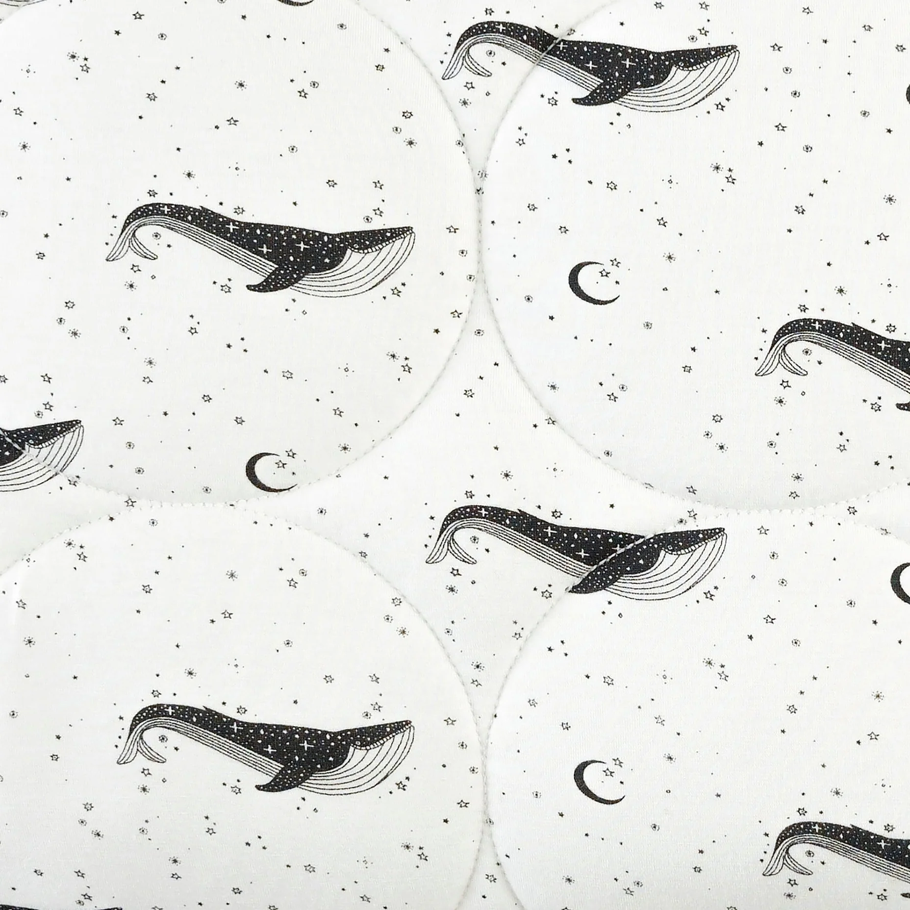 classic circle quilt | mystical whales | bamboo - Image 2
