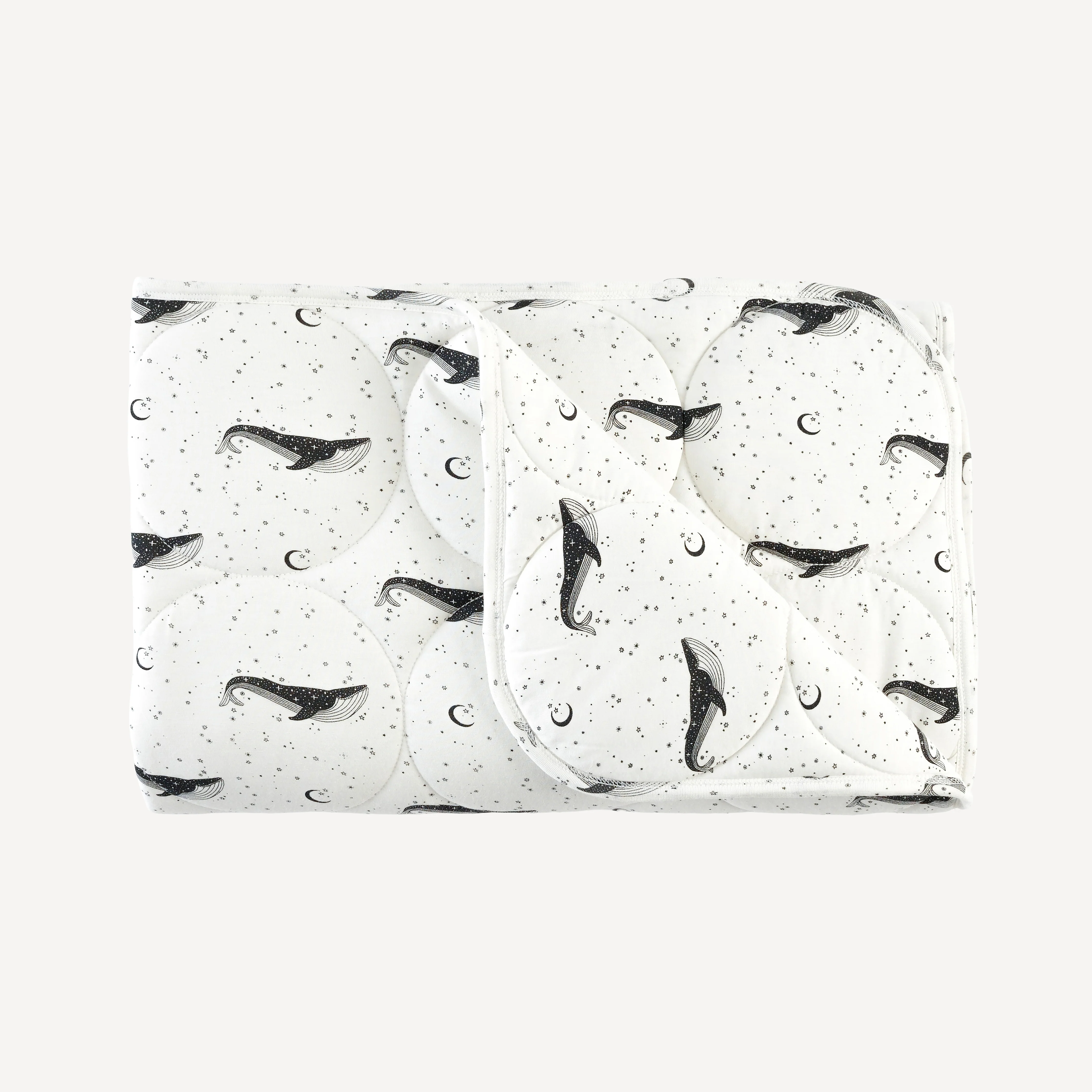 classic circle quilt | mystical whales | bamboo - Image 3