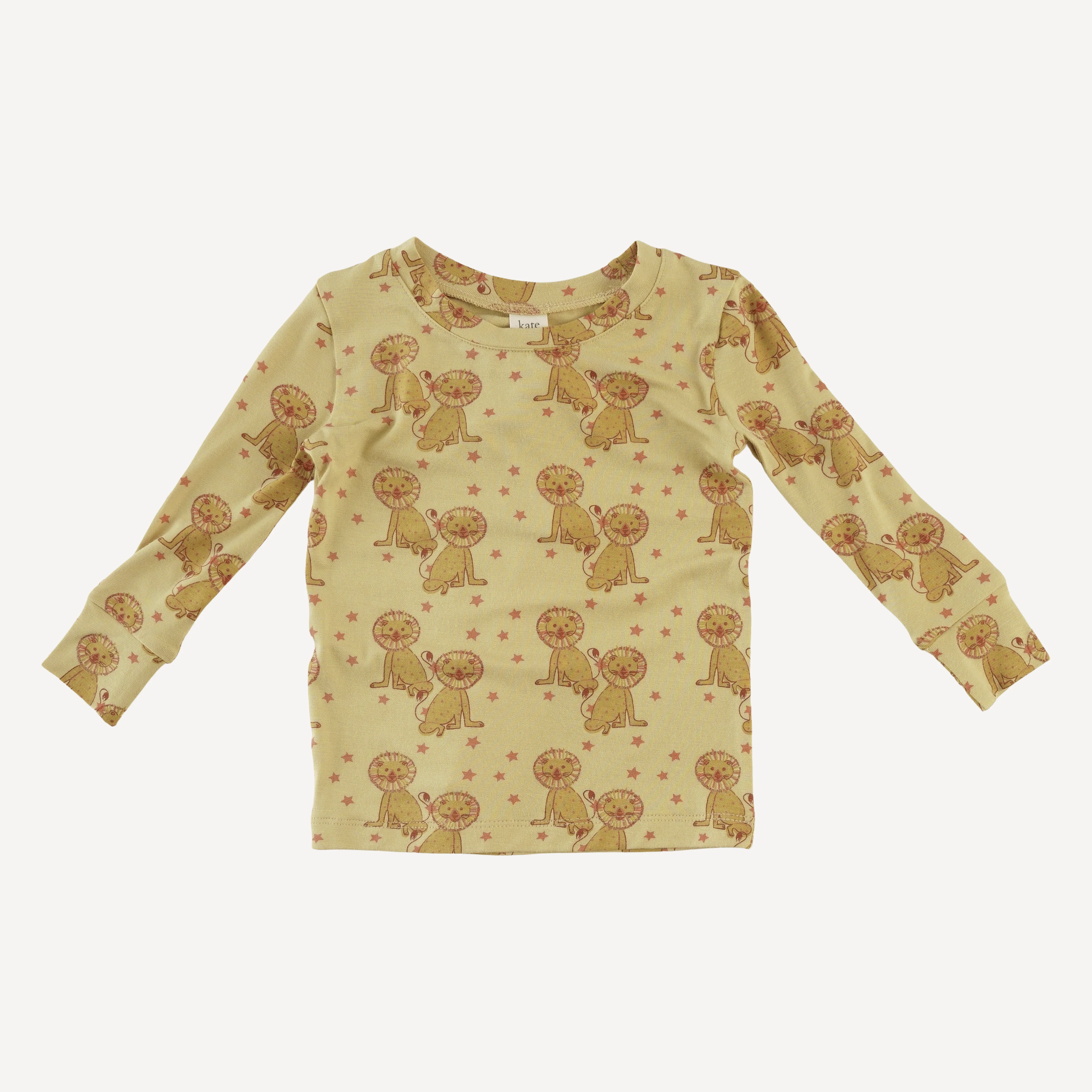 long sleeve crew neck pj set | vintage lion | bamboo - Image 3