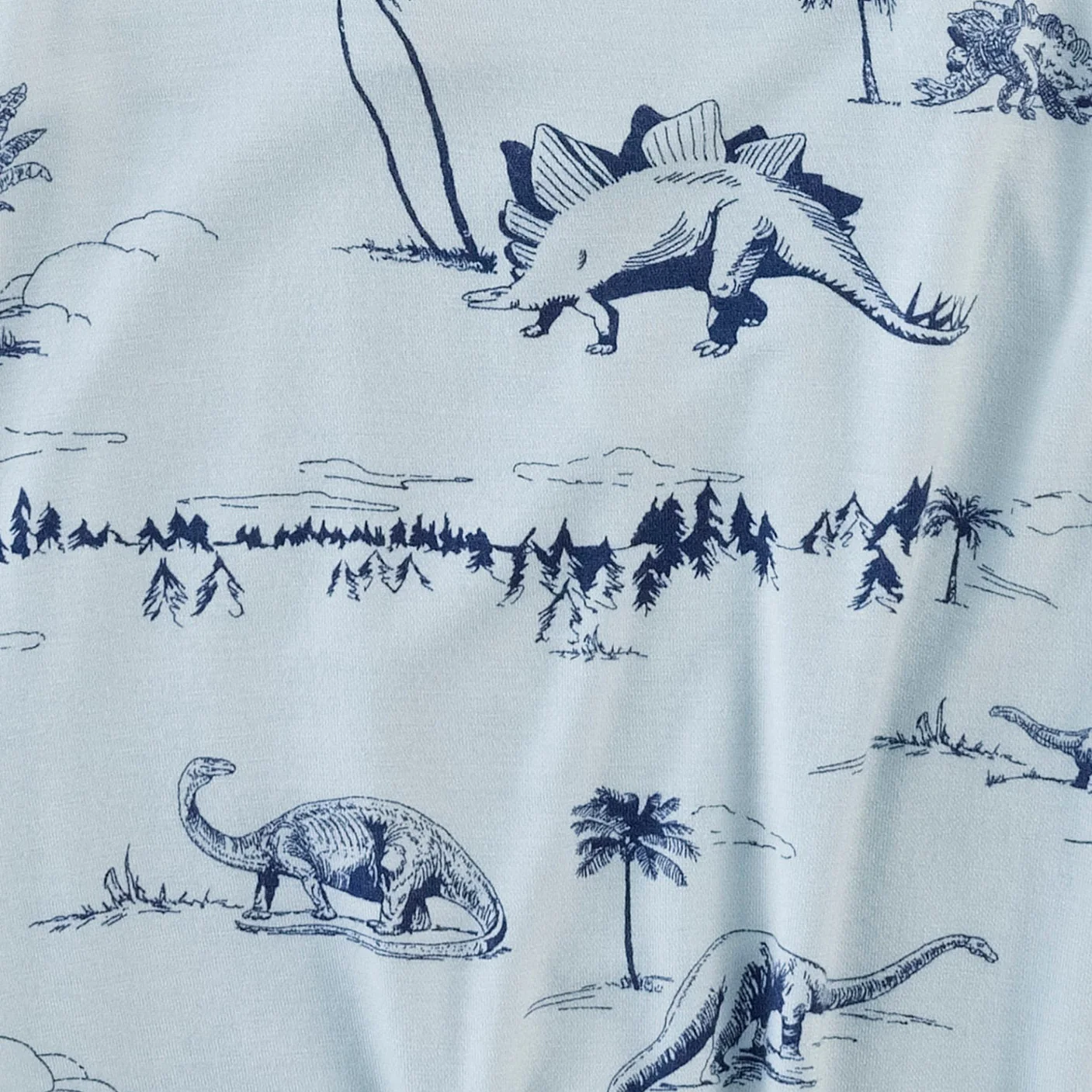 mens short sleeve pocket tee | blue dino landscape | bamboo - Image 2