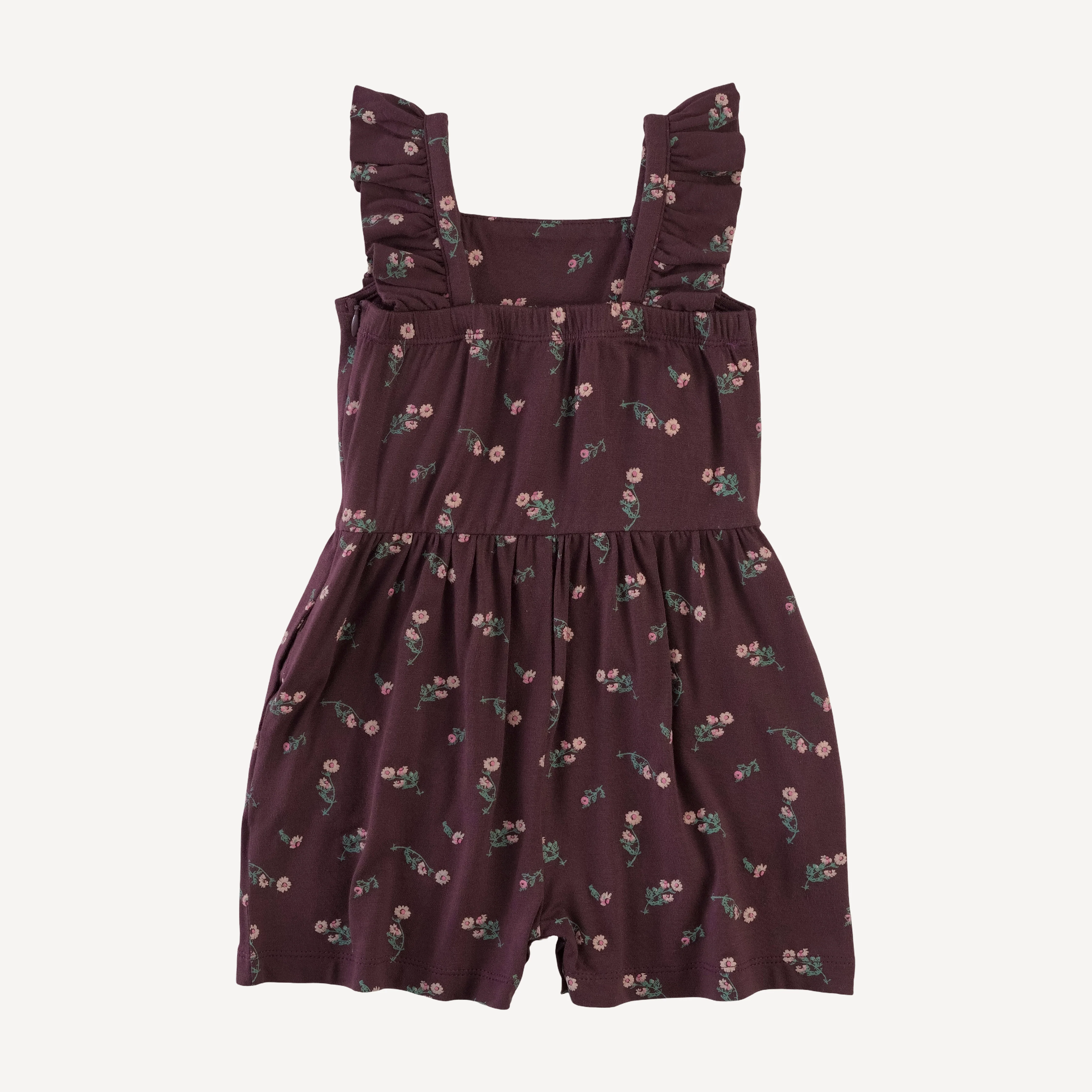 pinafore ruffle romper | huckleberry chamomile | bamboo - Image 3