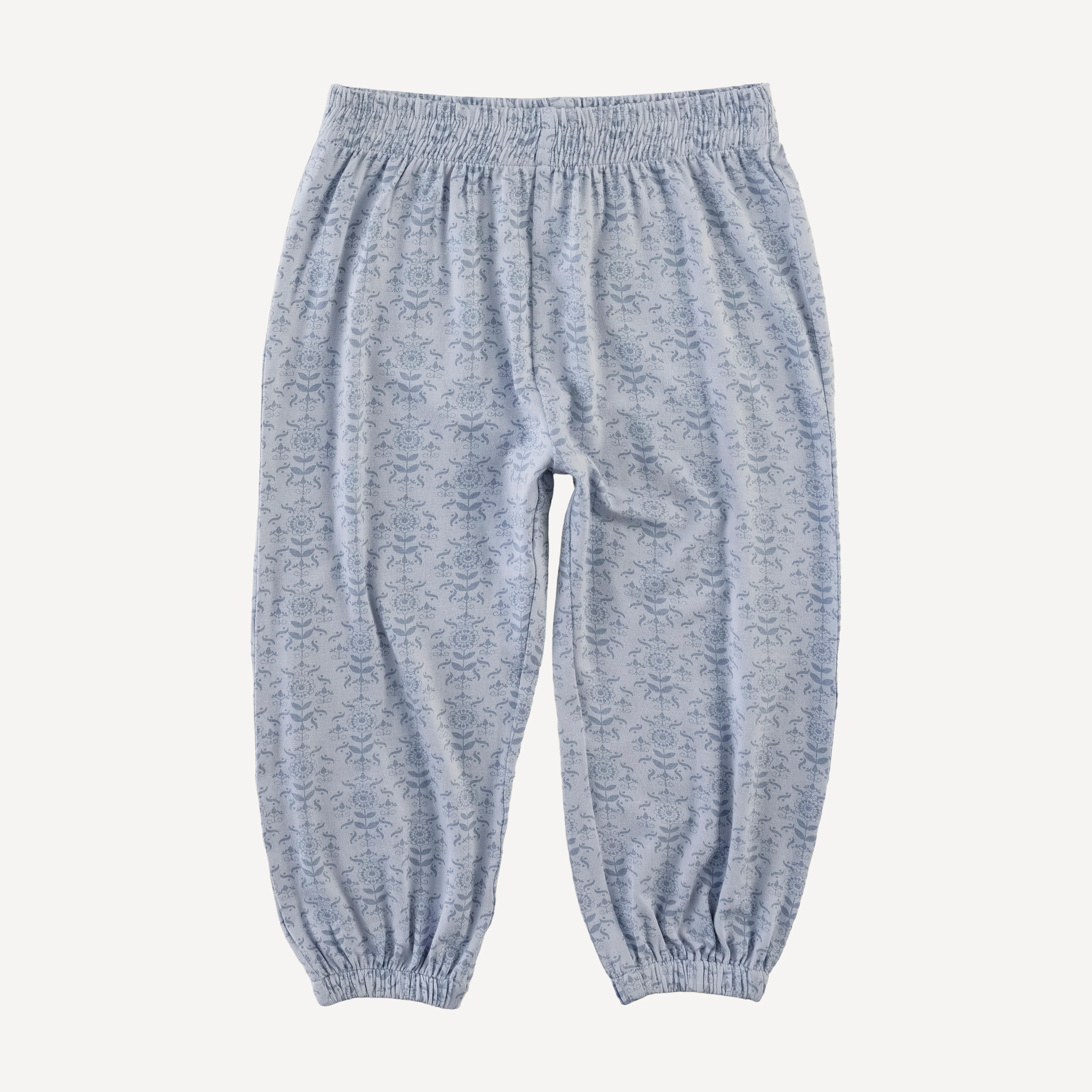 short sleeve relaxed jogger set | cornflower folk wallpaper | bamboo - Image 4