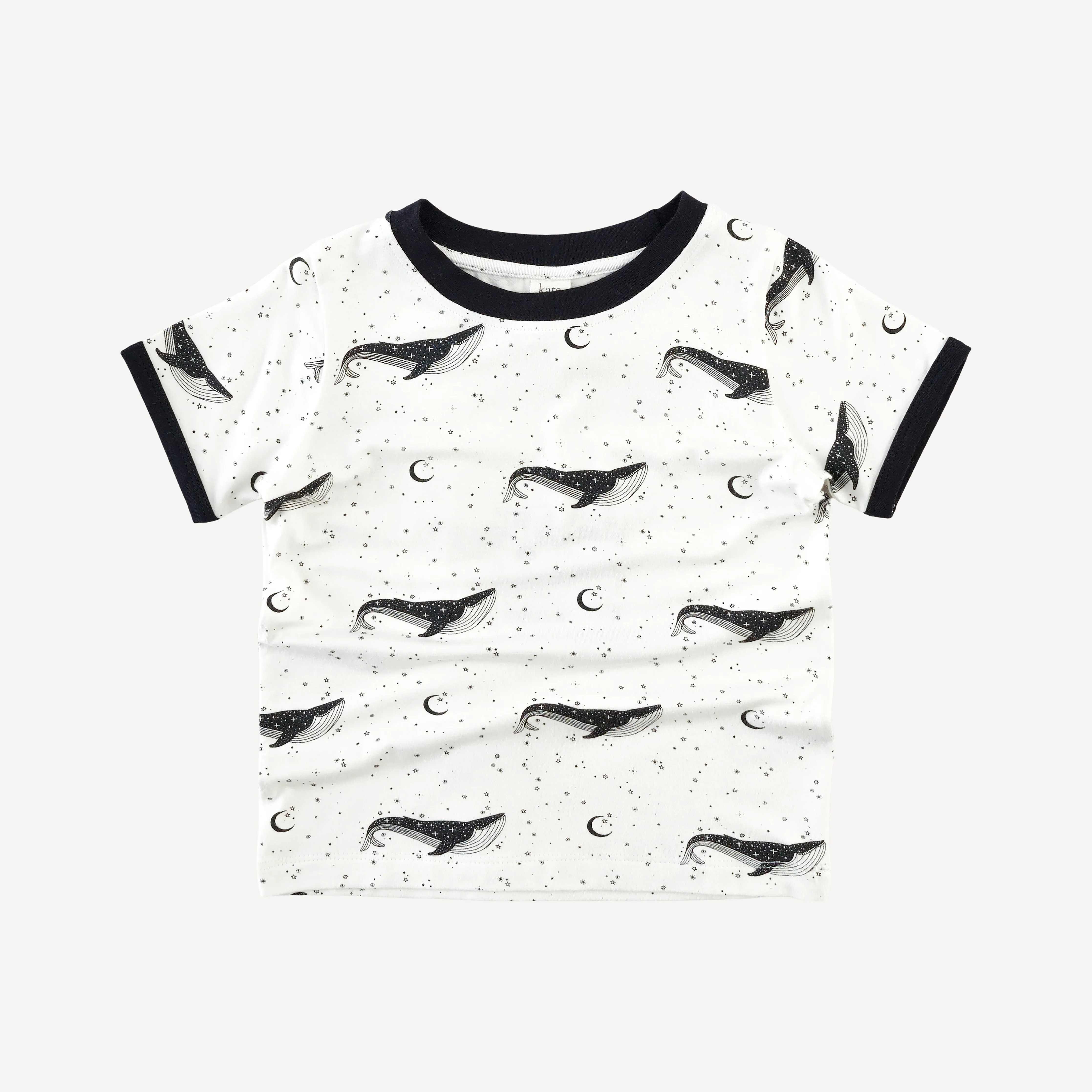 short sleeve ringer tee | mystical whales | bamboo