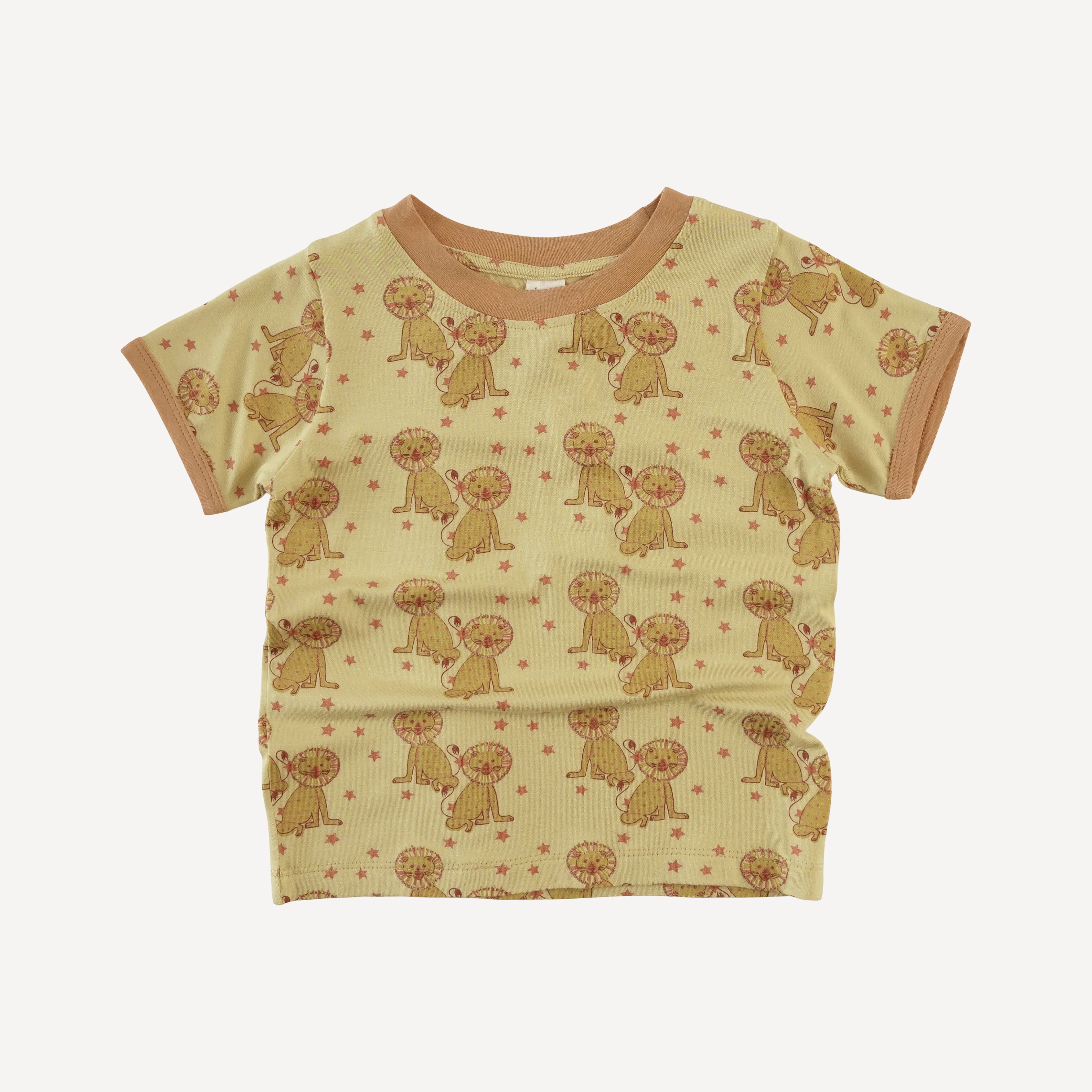 short sleeve ringer tee | vintage lion | bamboo