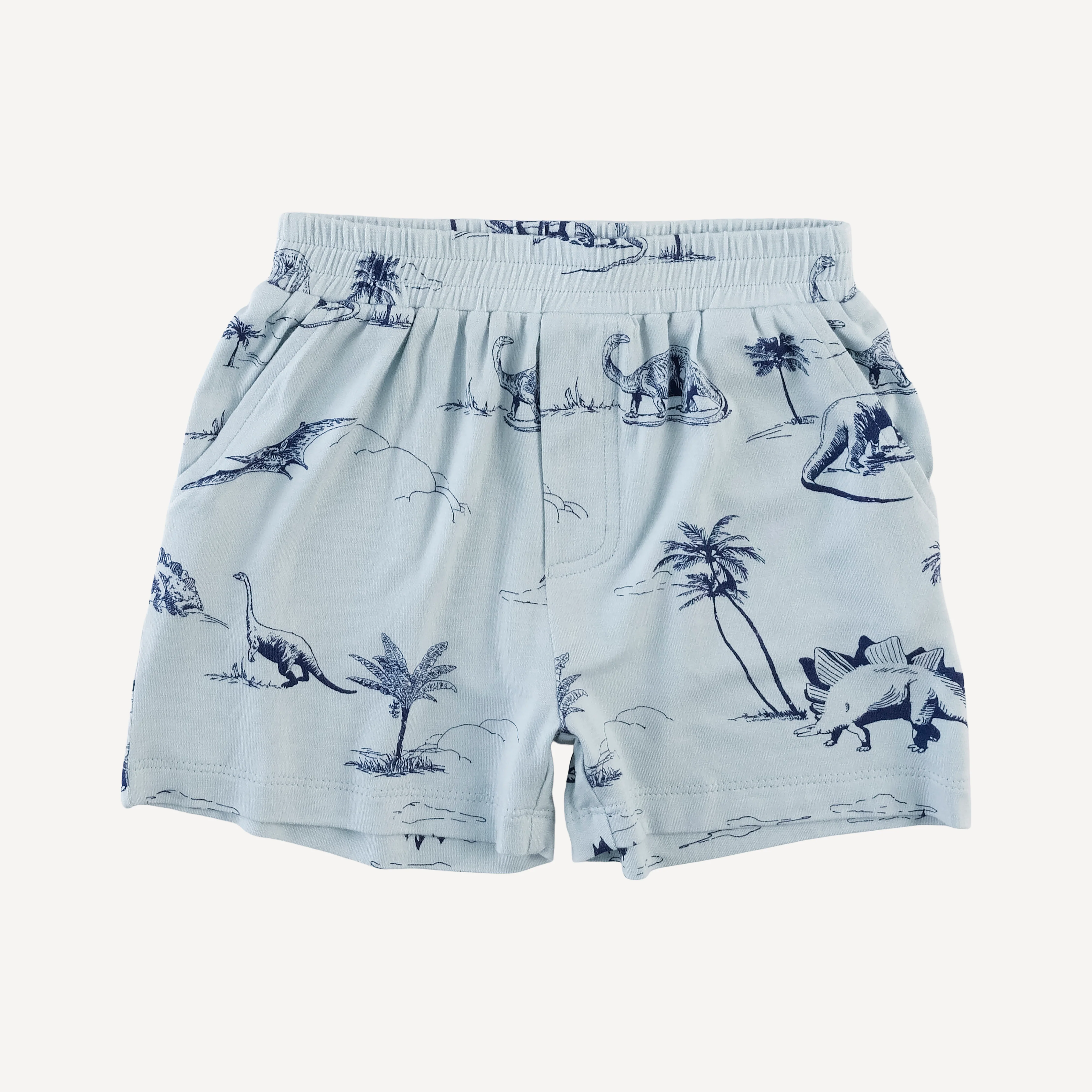 topstitch tank + relaxed short set | blue dino landscape | bamboo - Image 4