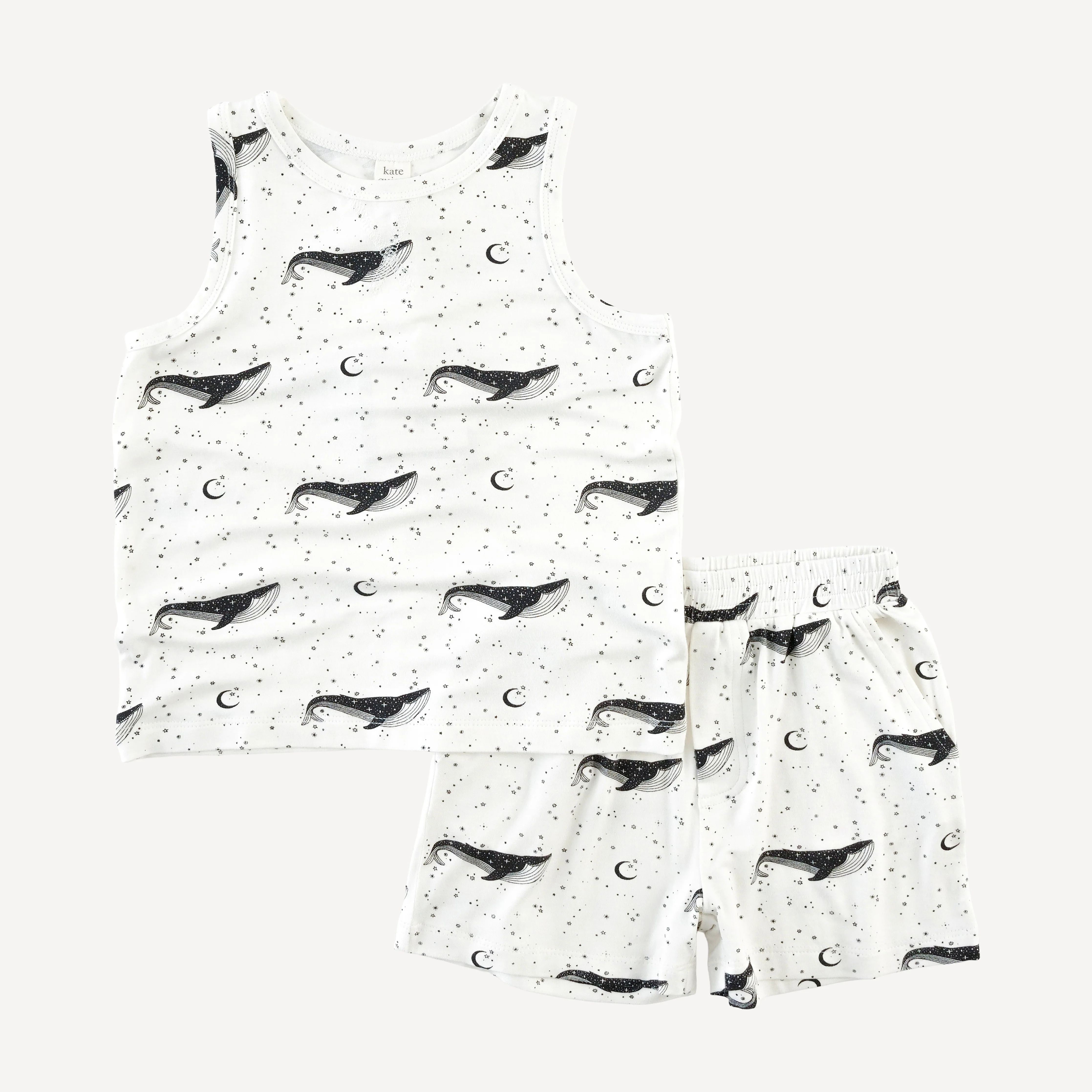 topstitch tank + relaxed short set | mystical whales | bamboo