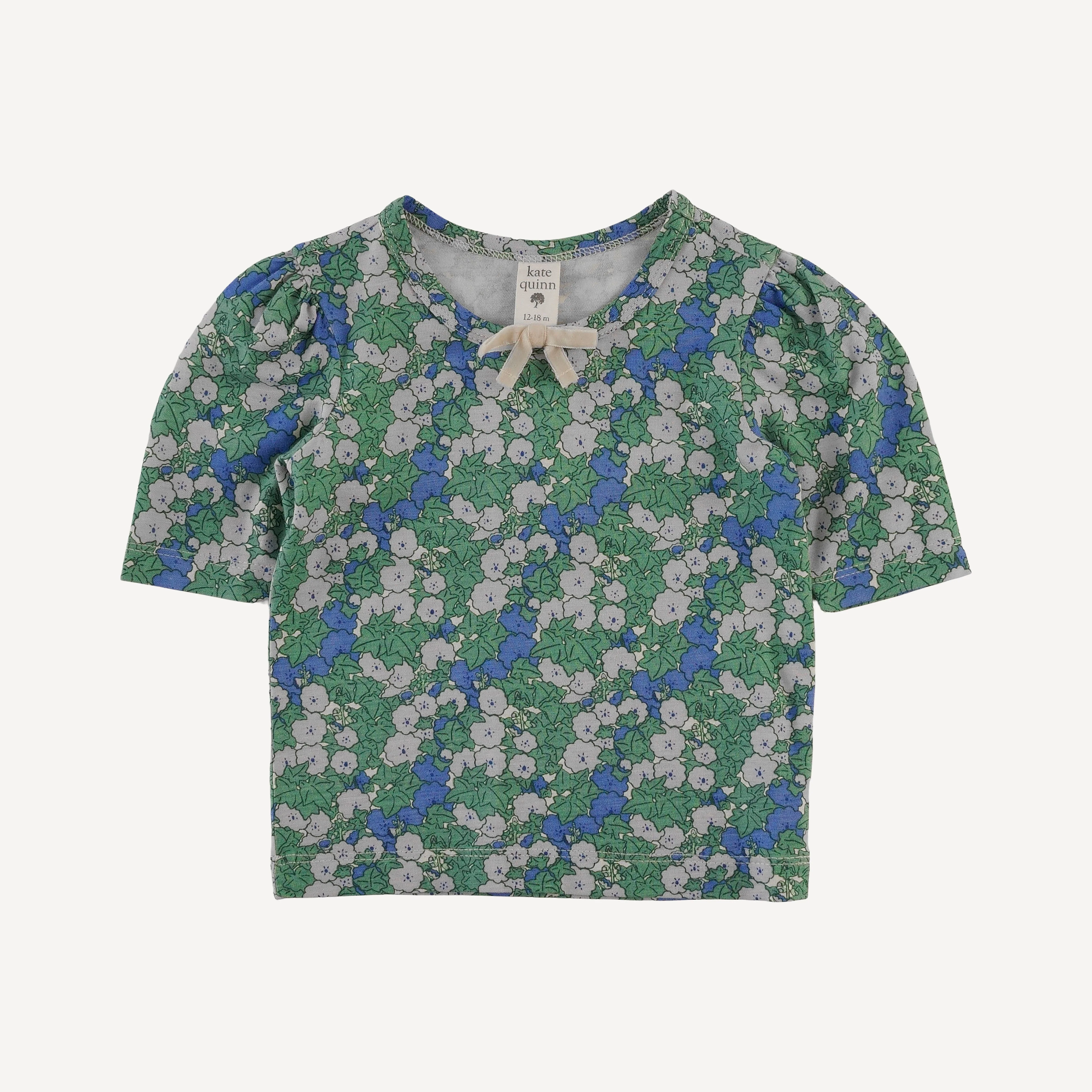 sarah bow top | blue ivy floral | bamboo