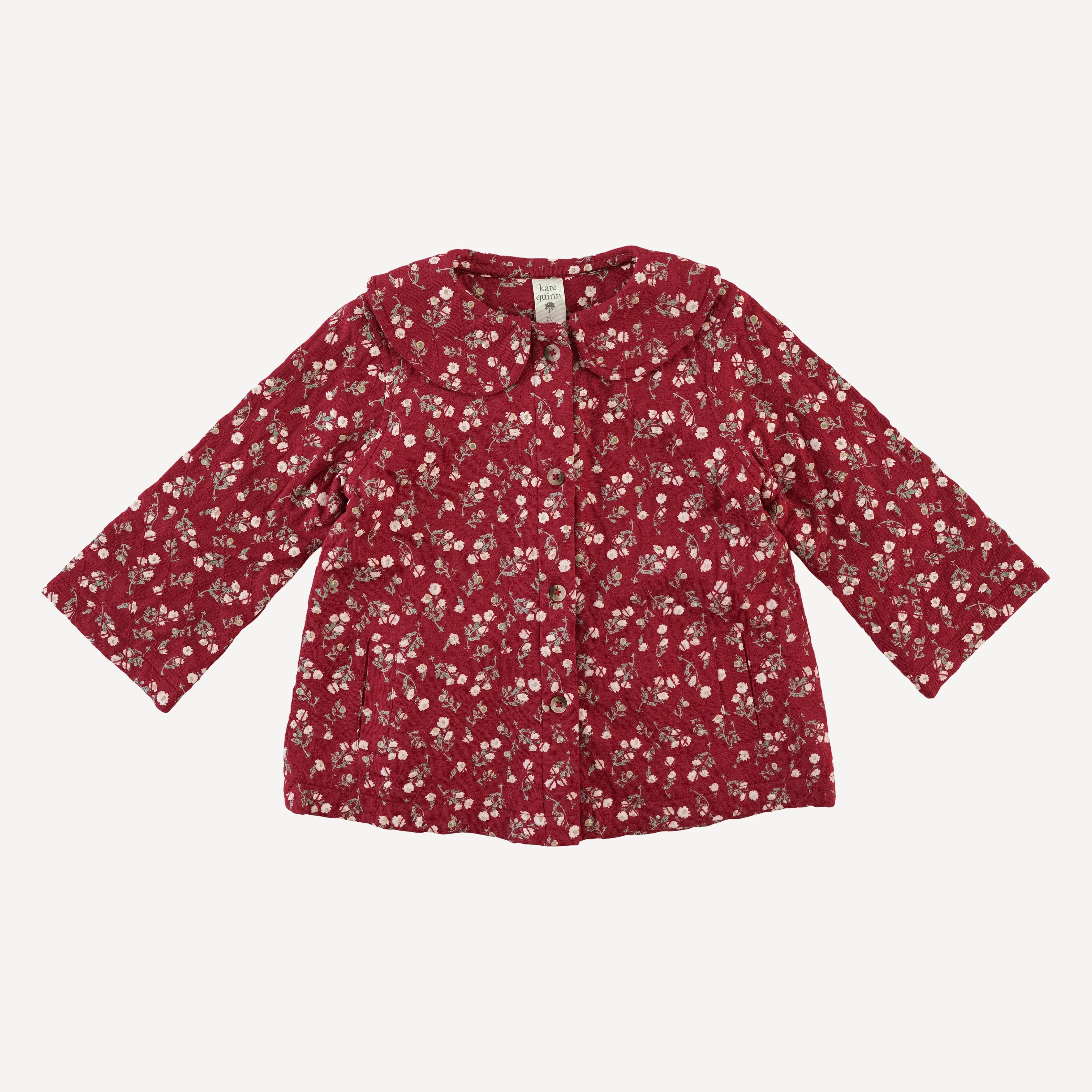 quilted peter pan swing jacket | garden tiny chamomile | bamboo