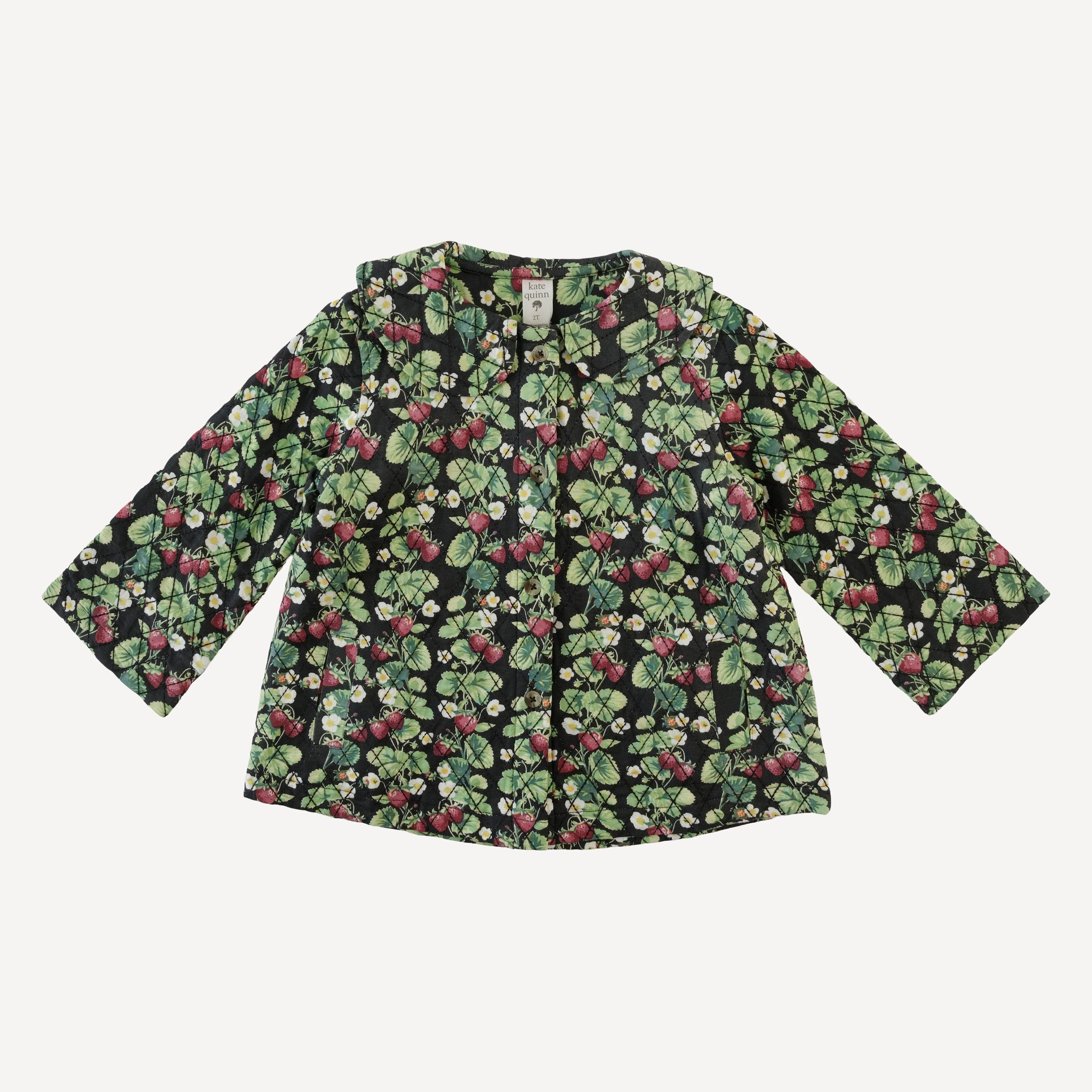 quilted peter pan swing jacket | strawberry vine | bamboo