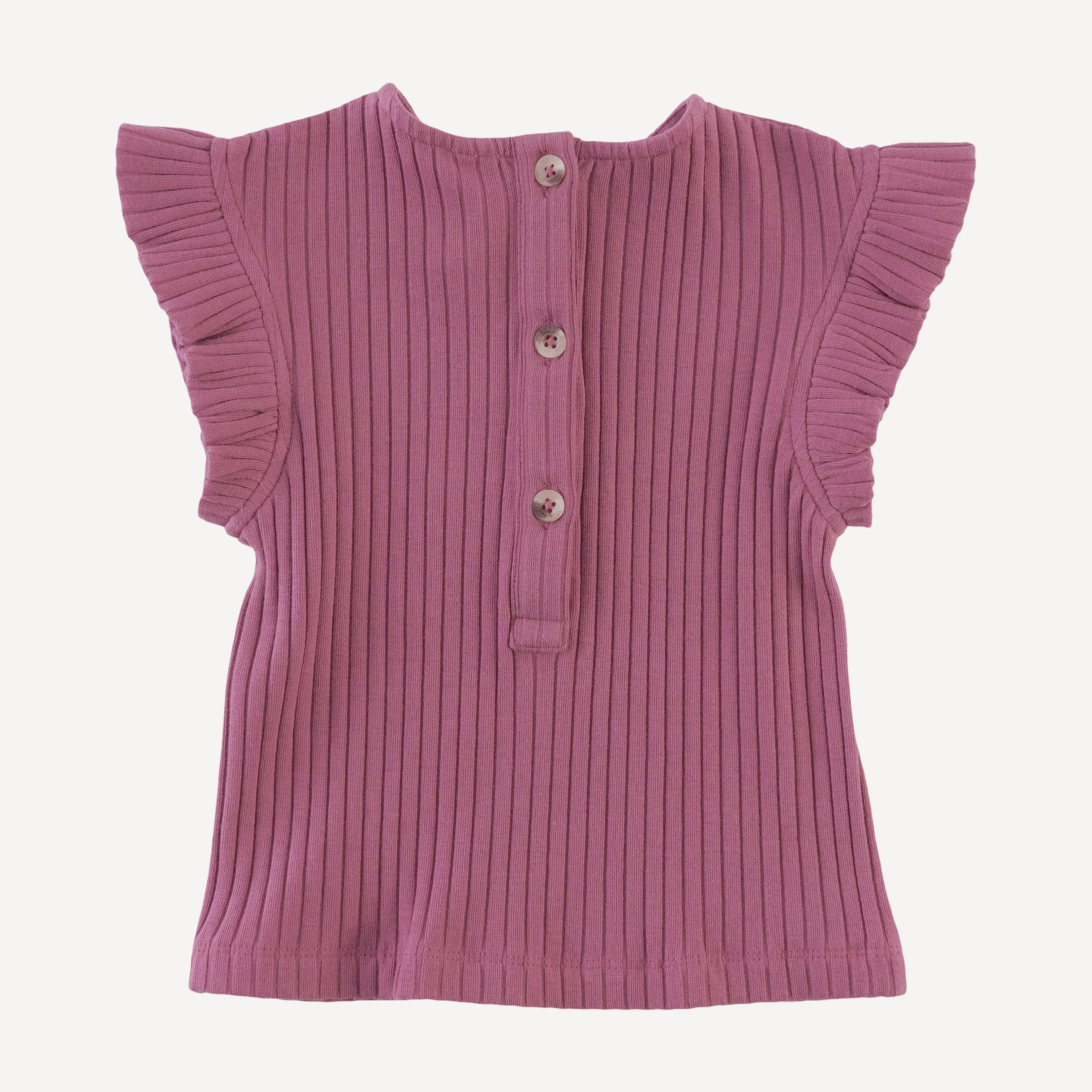 retro flutter tee | fuchsia | organic cotton wide rib - Image 3