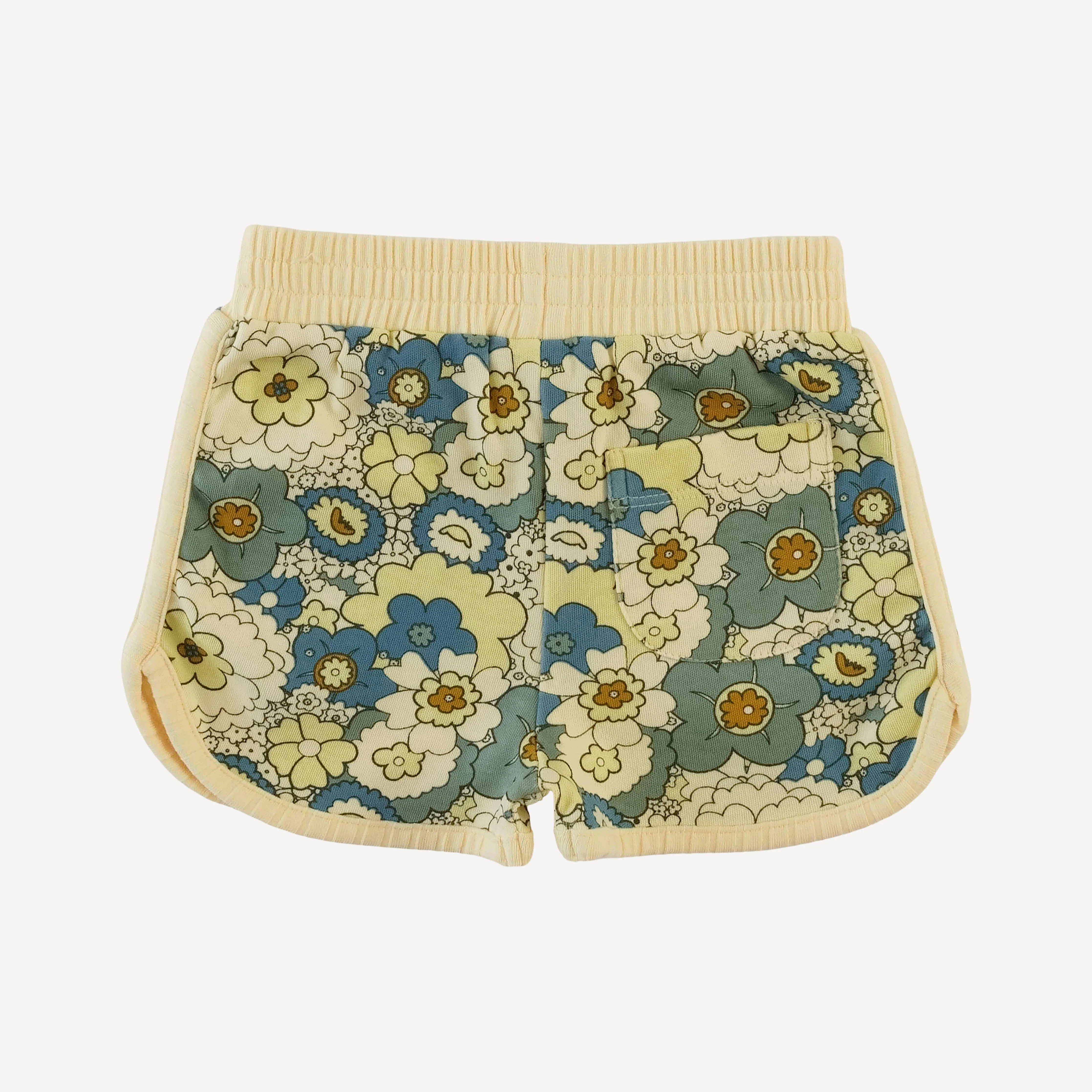 retro track short | 60s floral | organic cotton interlock - Image 3