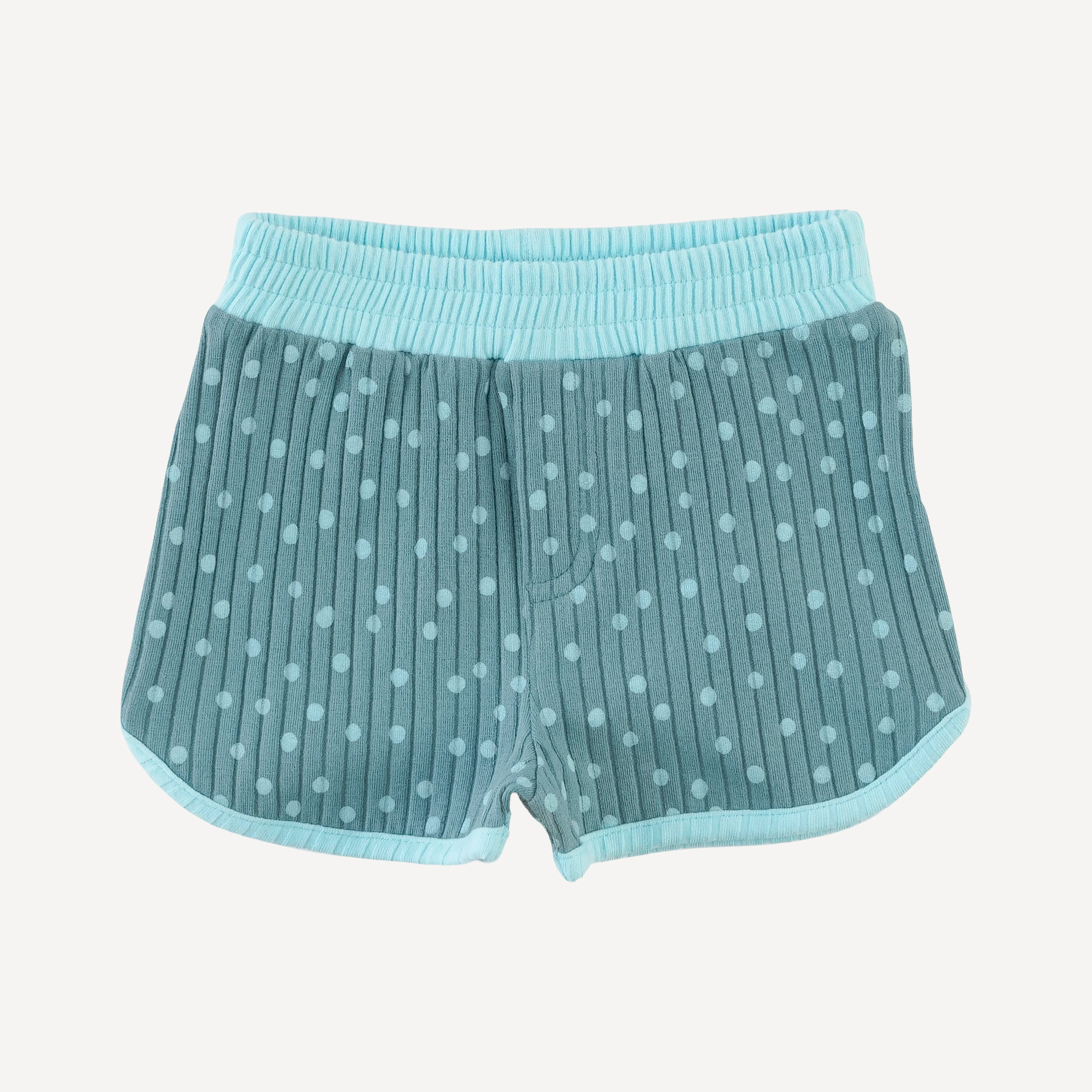 retro track short | blue dot | organic cotton wide rib