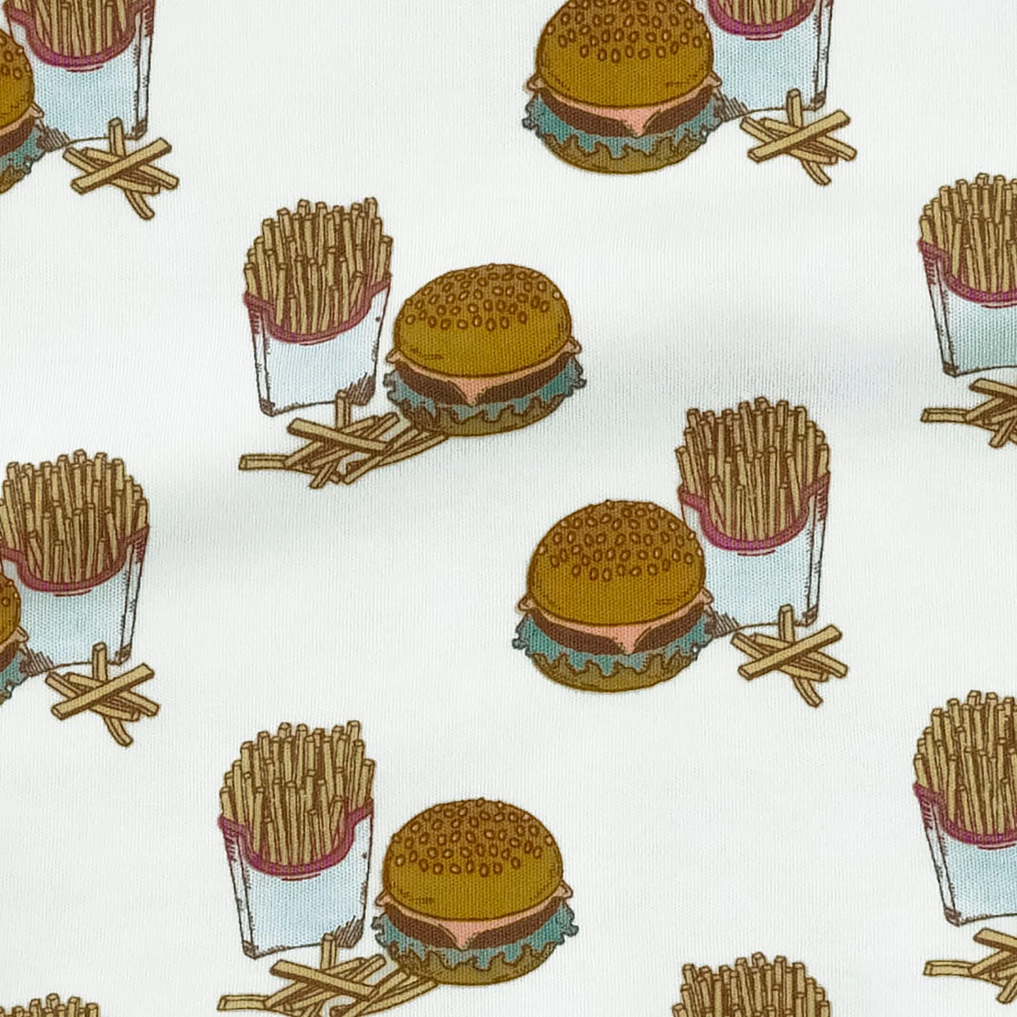 retro track short | burger & fries | organic cotton interlock - Image 2