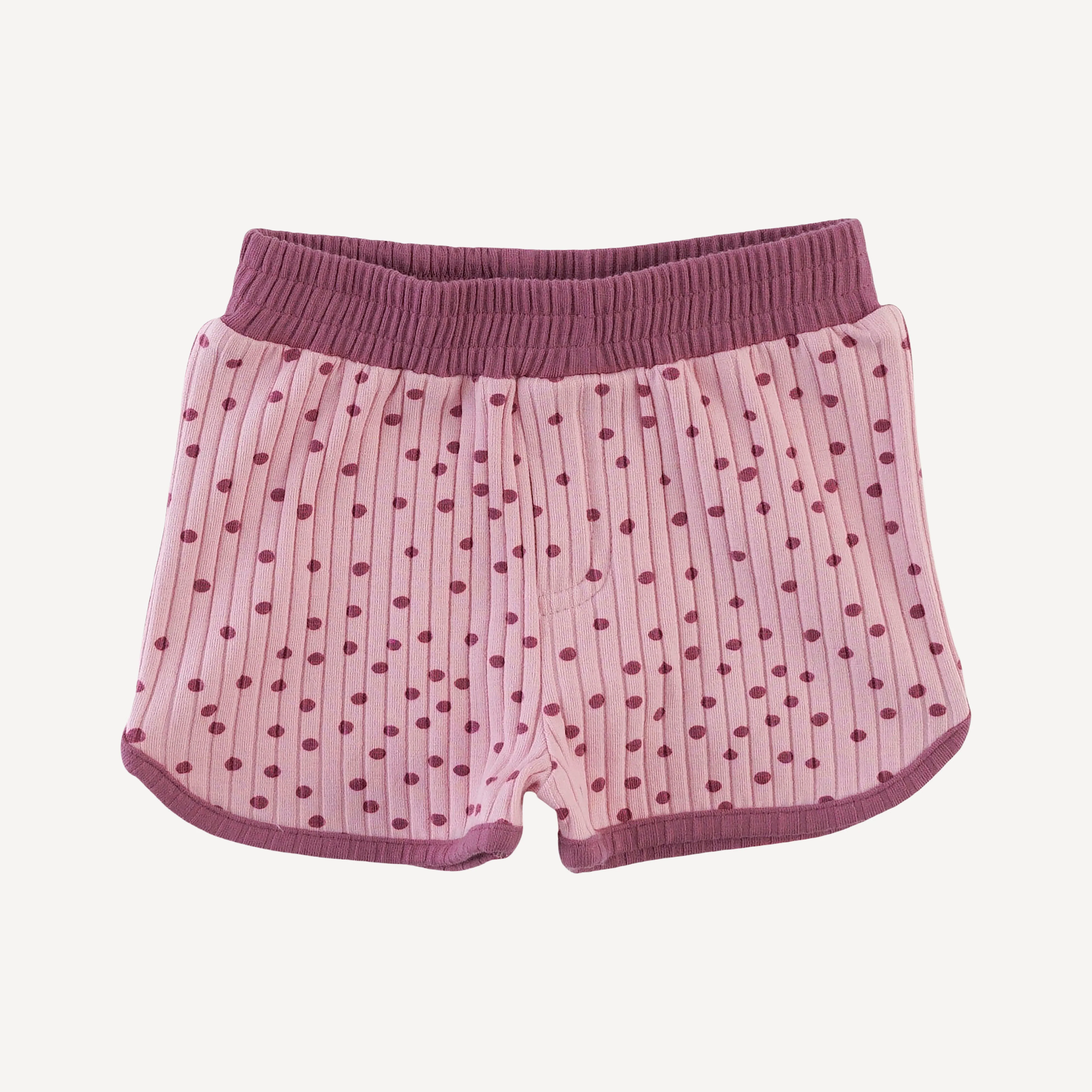 retro track short | mauve dot | organic cotton wide rib